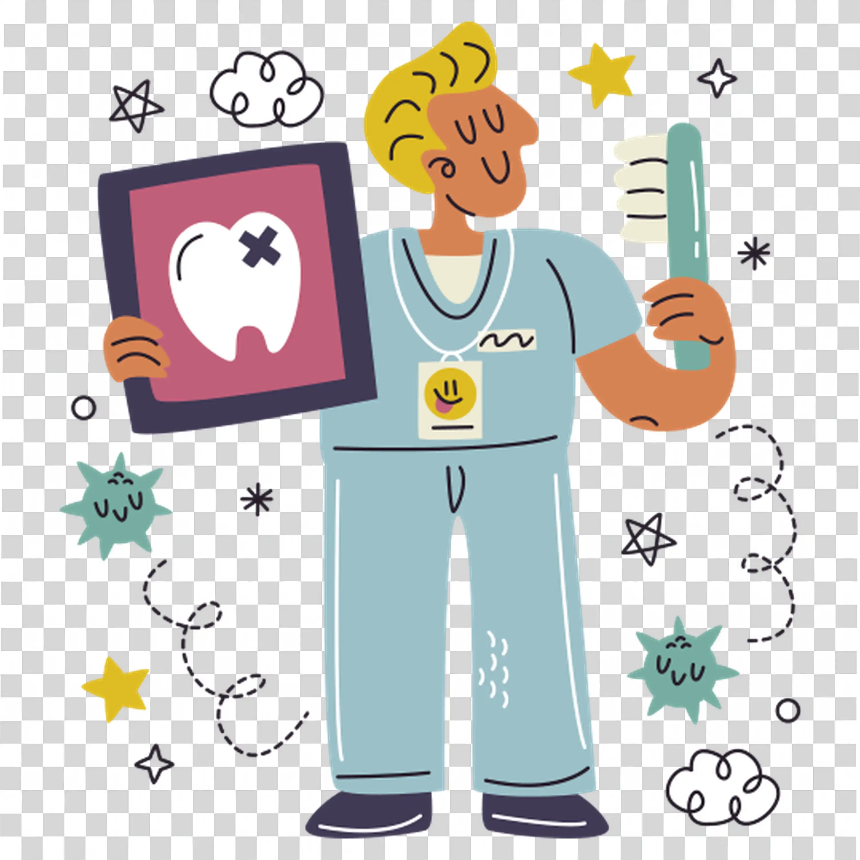 Animated man holding a TV remote in a relaxed casual setting