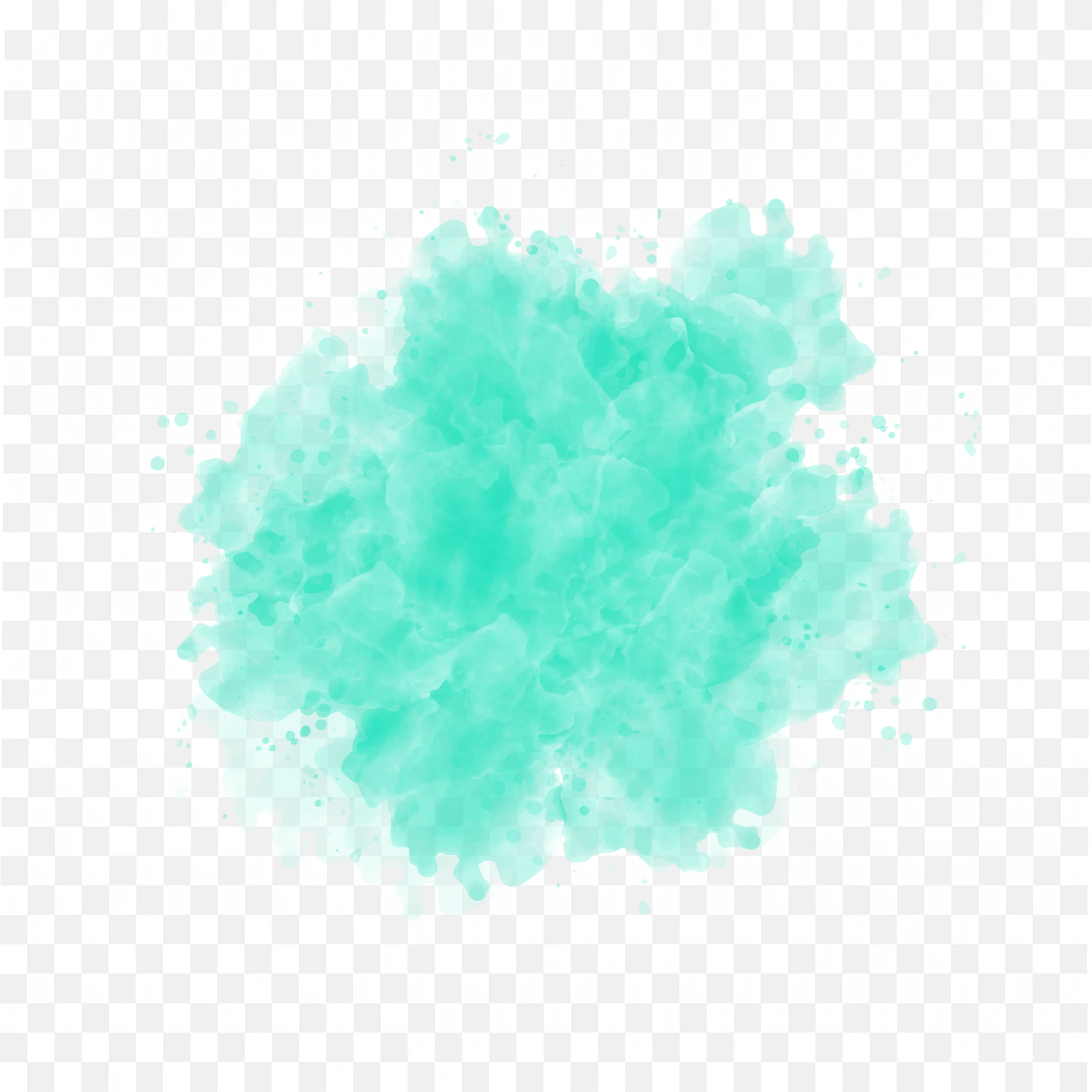 Aqua Watercolour Splash with Irregular Texture Free PNG
