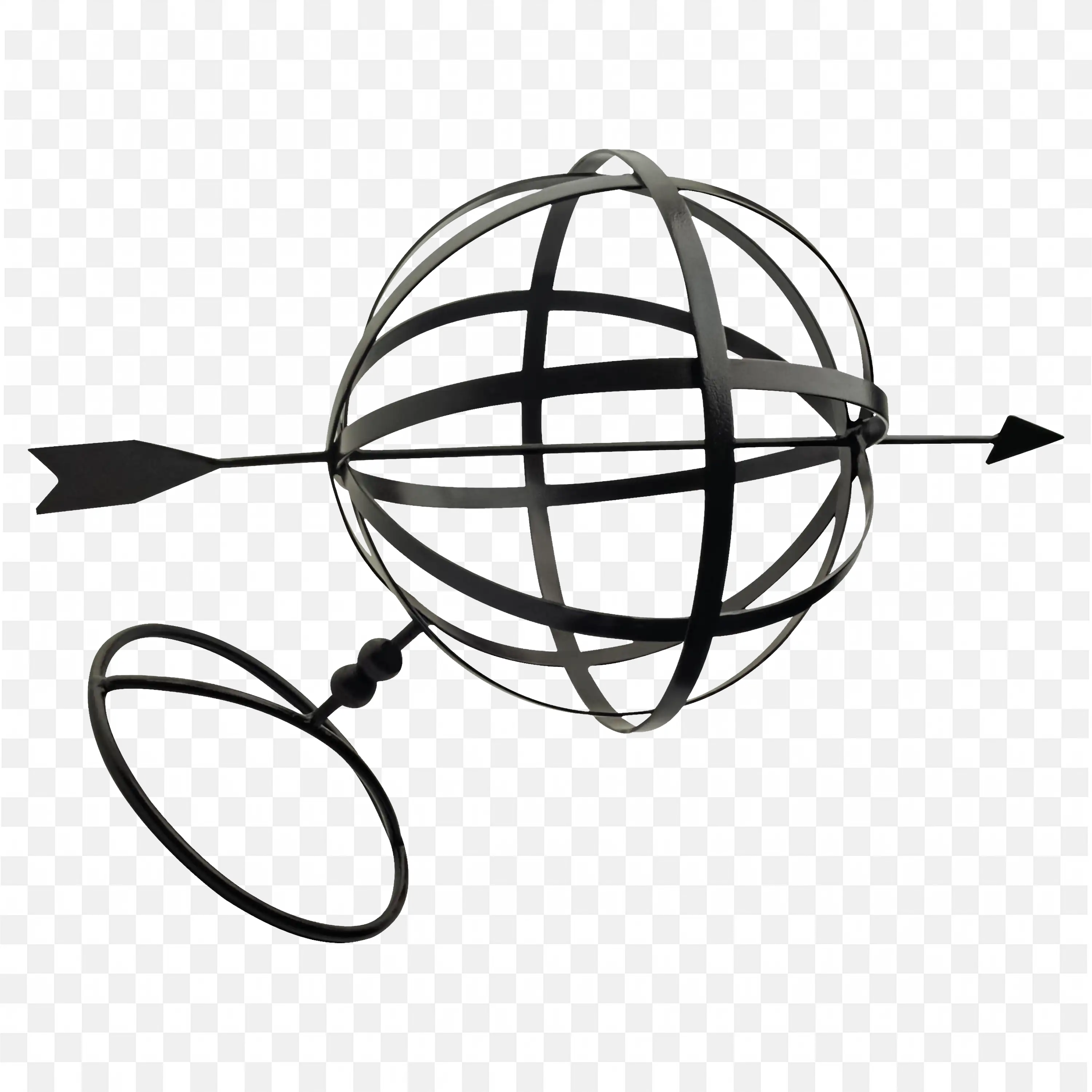 Armillary Sphere with Arrow and Ring Design Free PNG Image