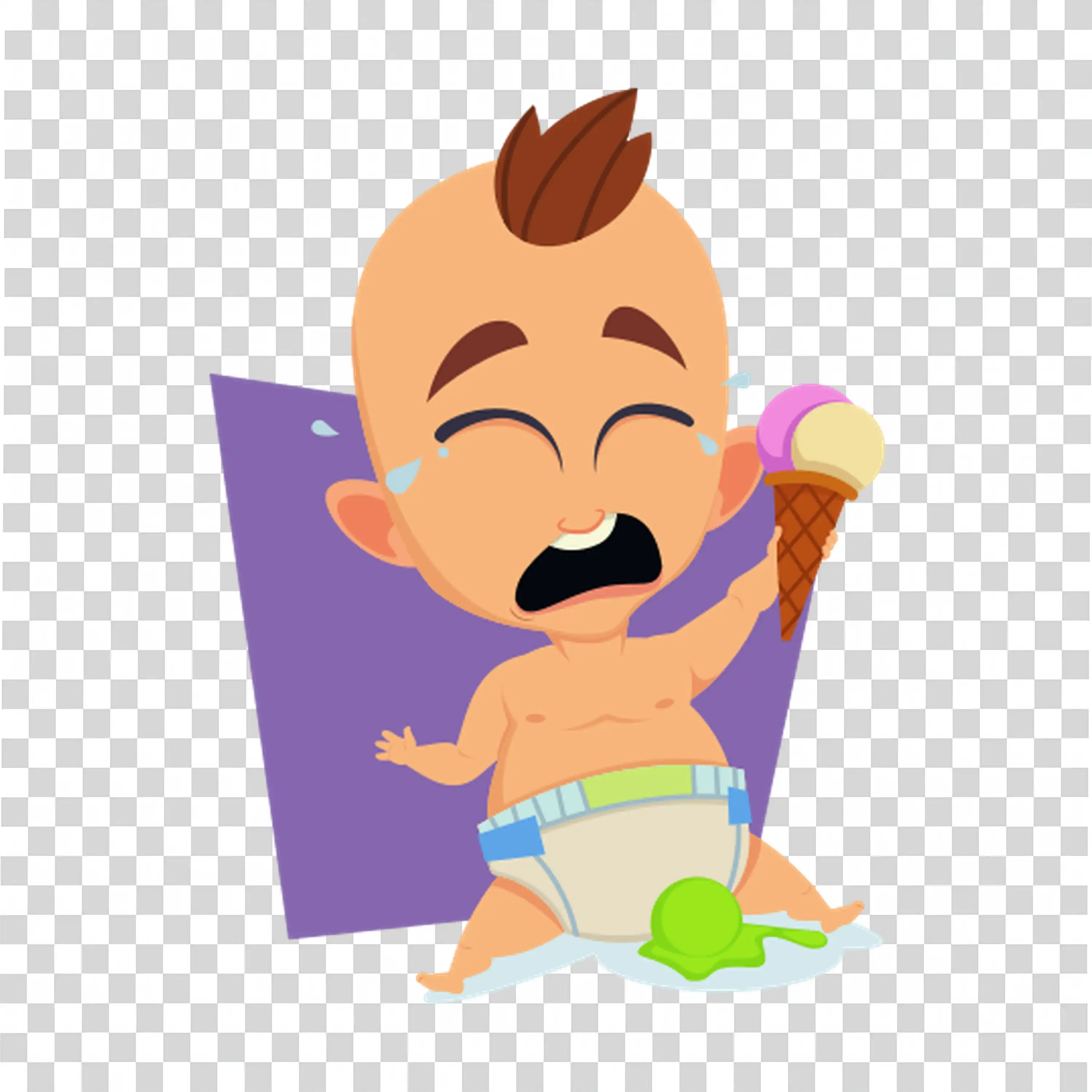 Baby with a cheerful expression and playful attitude
