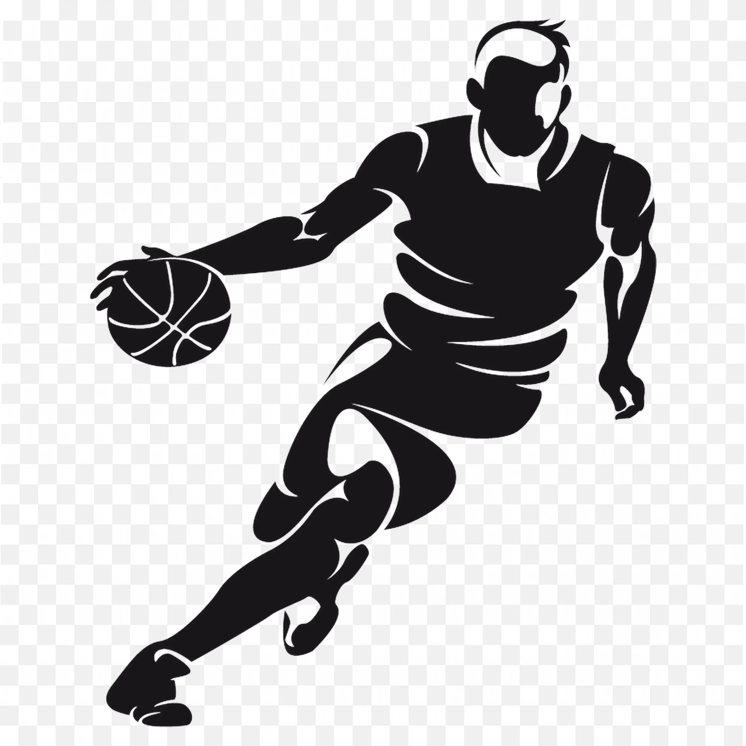 Basket Ball Player Bouncing the Ball Shadow Png Images Free