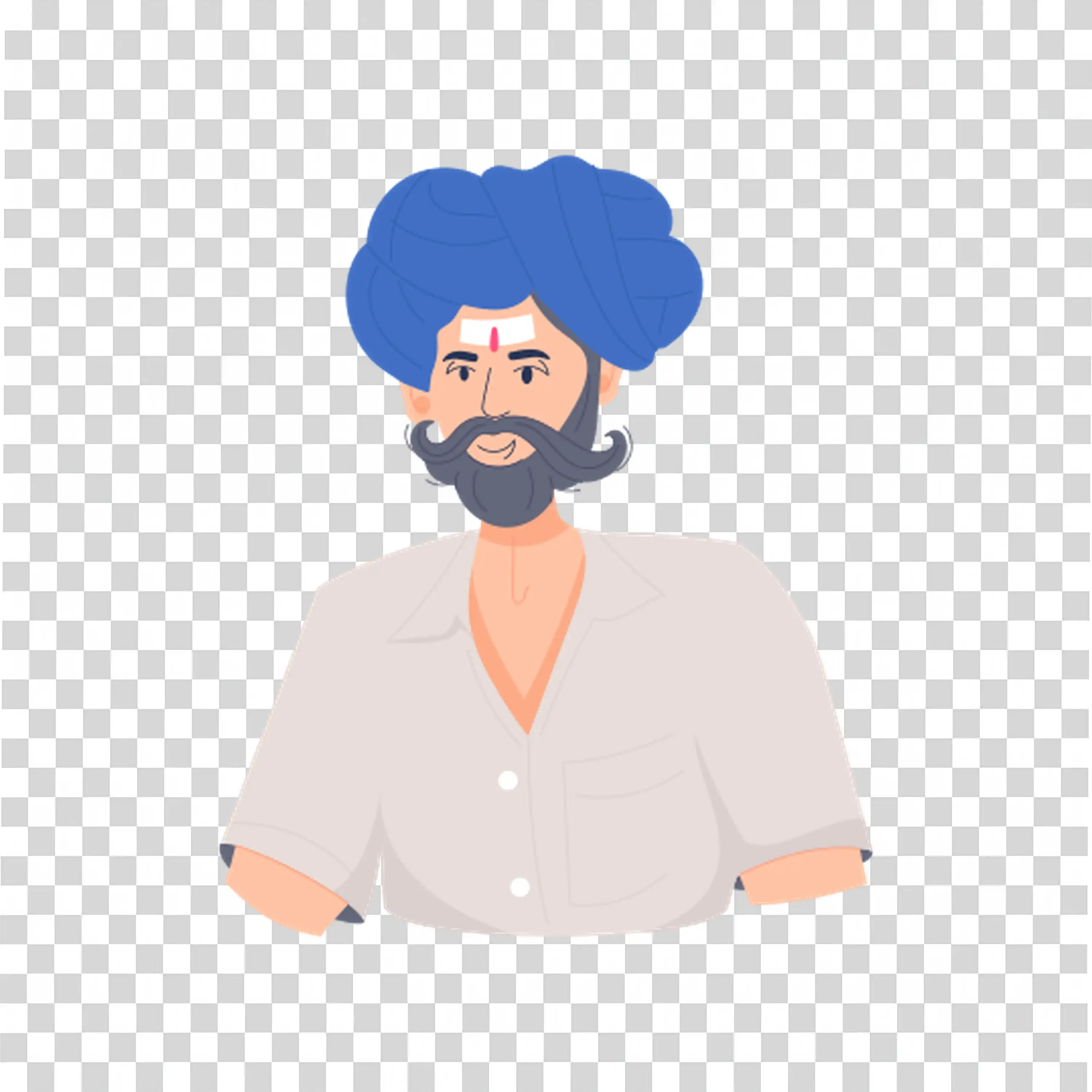 Bearded Man Standing In White Robe With Smile PNG image