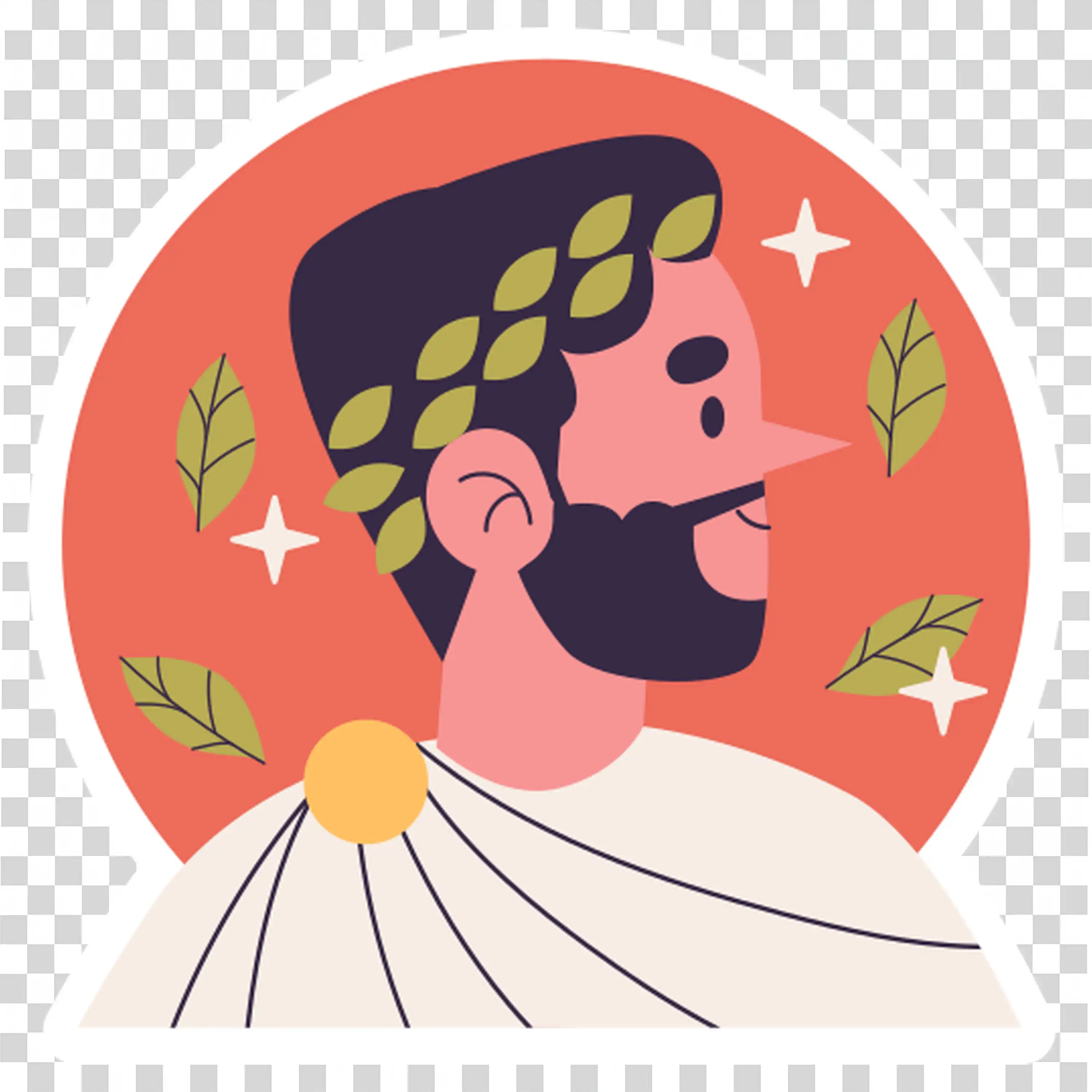 Bearded man surrounded by nature looking peaceful PNG