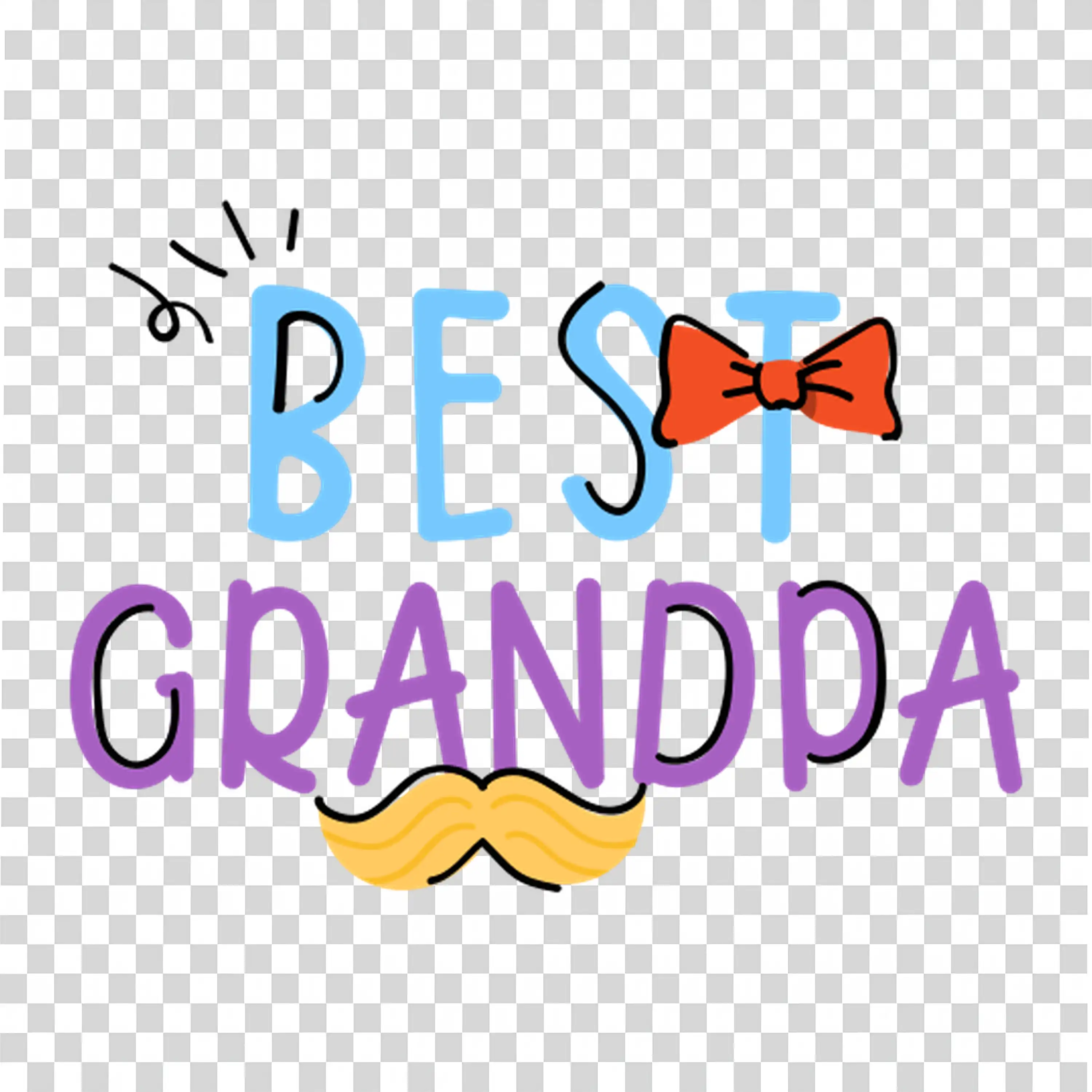 Best Grandma text with colorful design and cheerful style