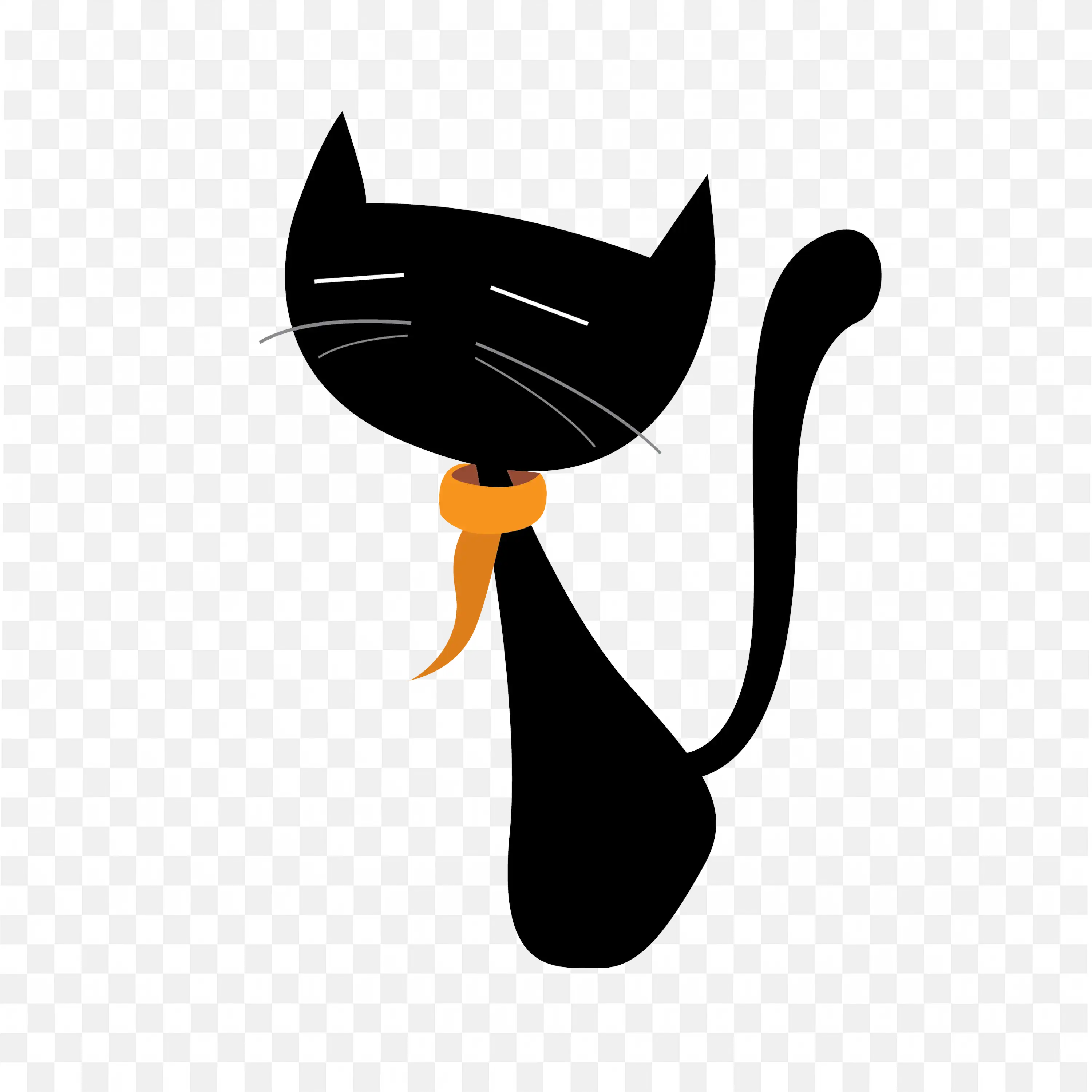 Black Cat with Closed Eyes Face Png Images for Free Download
