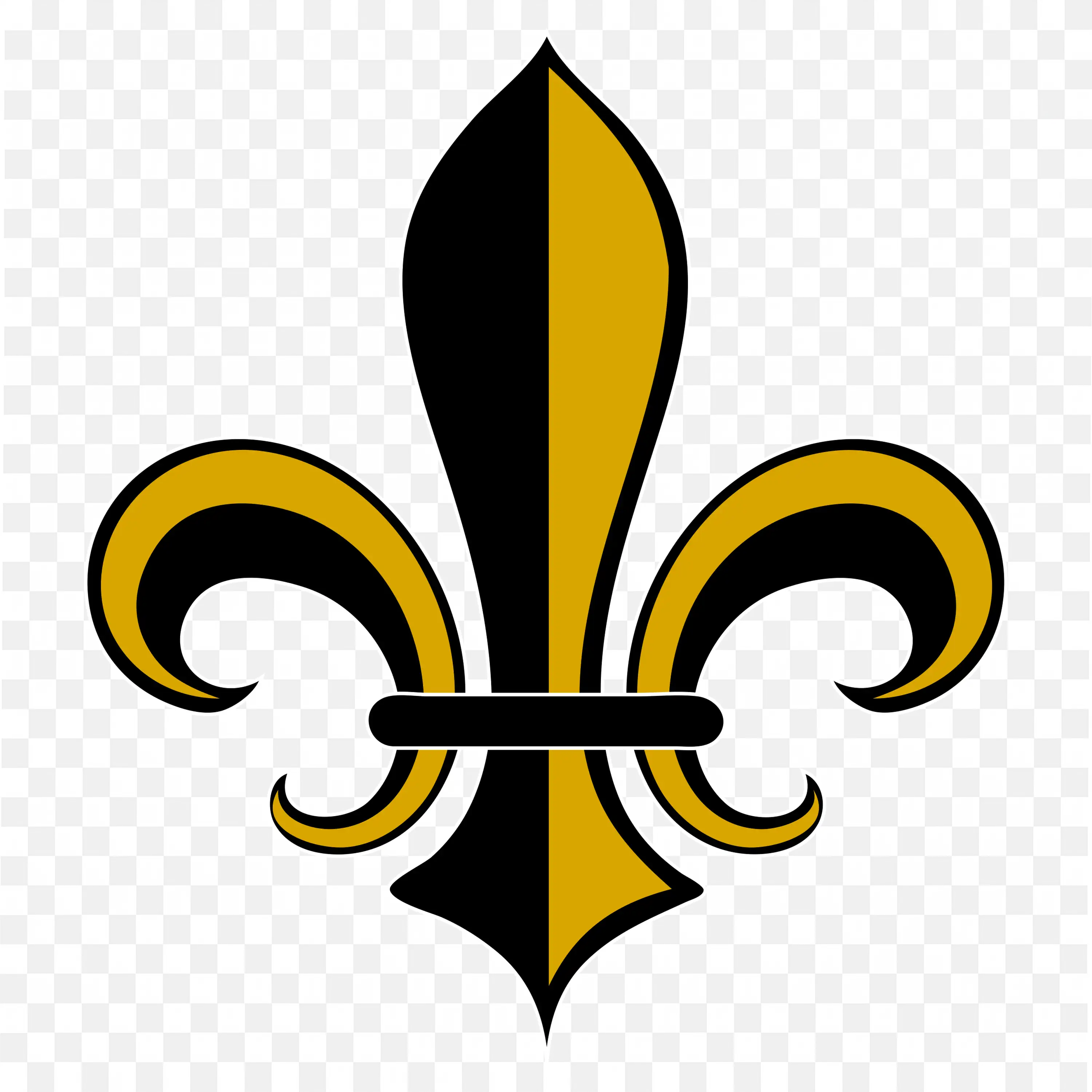 Black and Gold Fleur De Lis Symbol Emblem Vector PNG Image