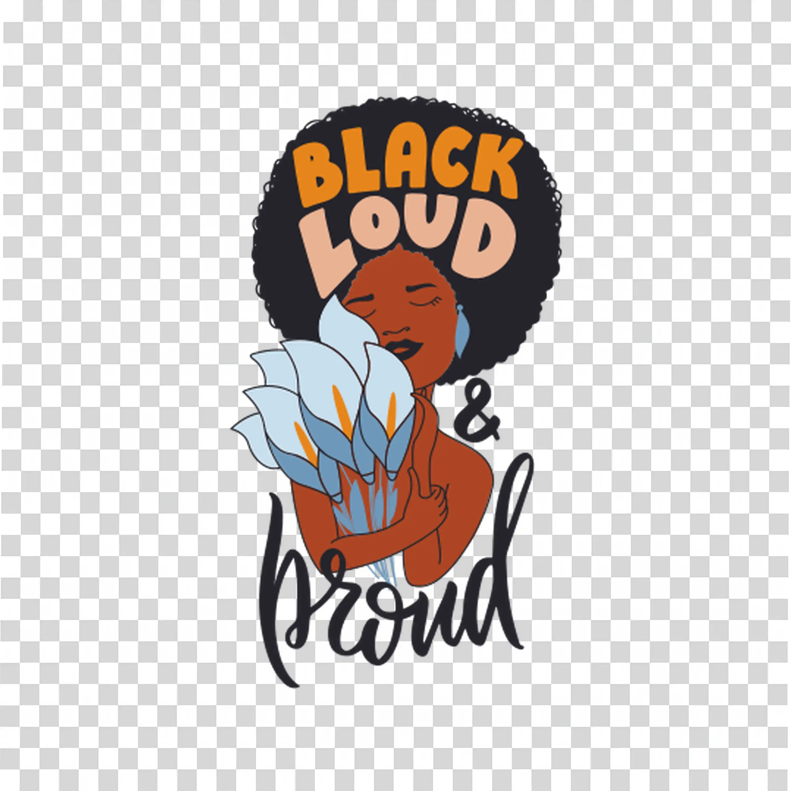 Black proud girl with afro and red lipstick showing strength