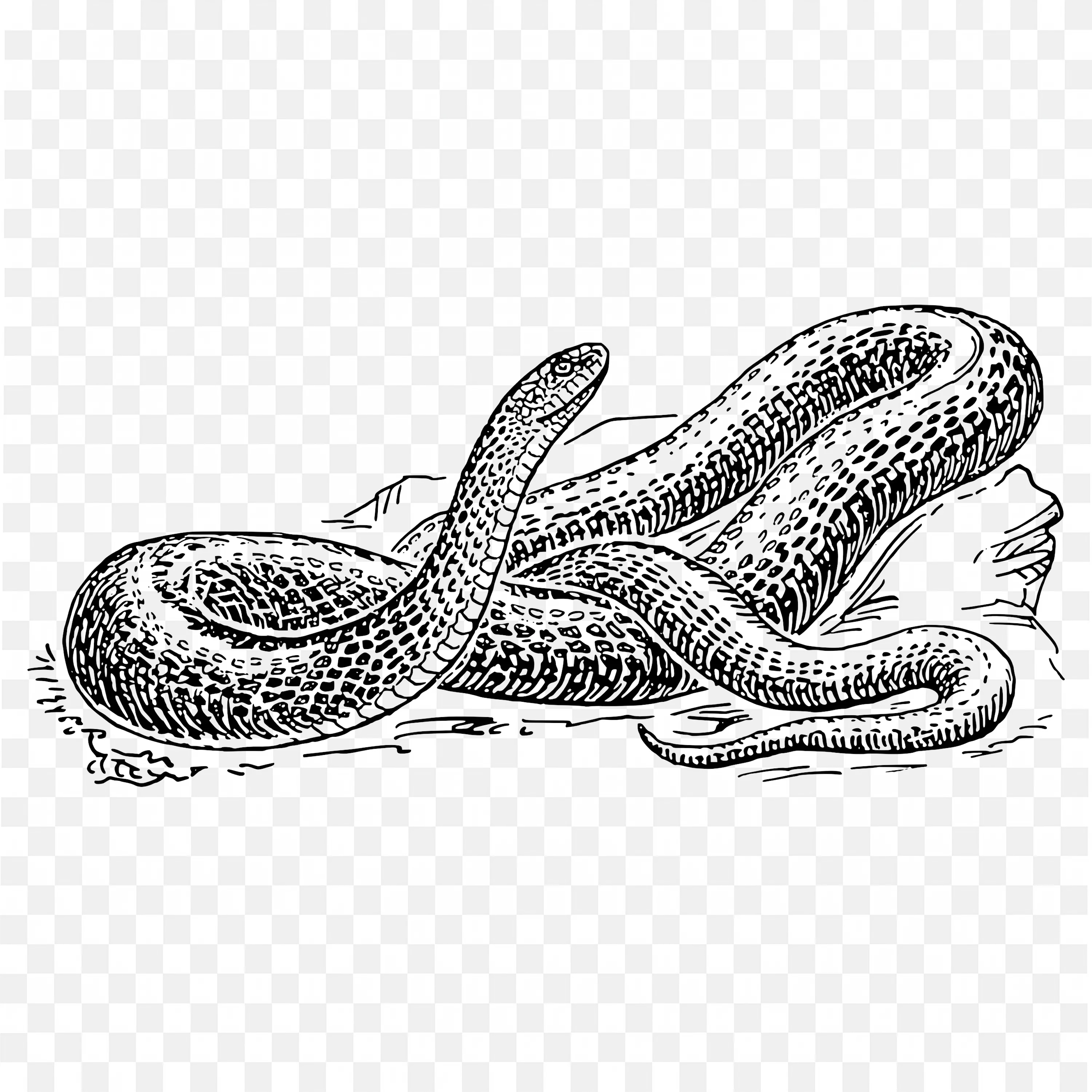 Black Snake is Above the Stone High Quality Png Images