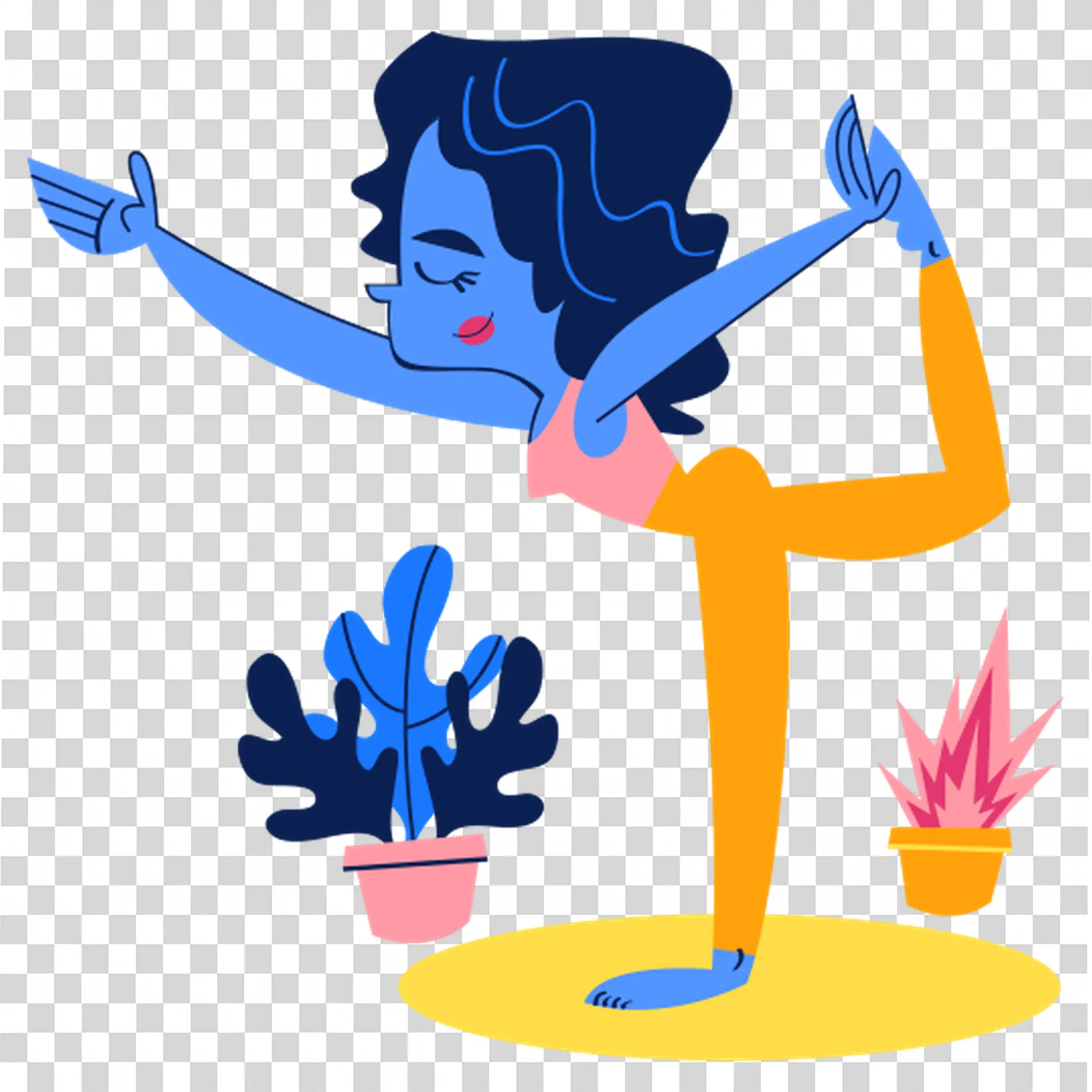 Blue figure playing guitar with energetic stage presence