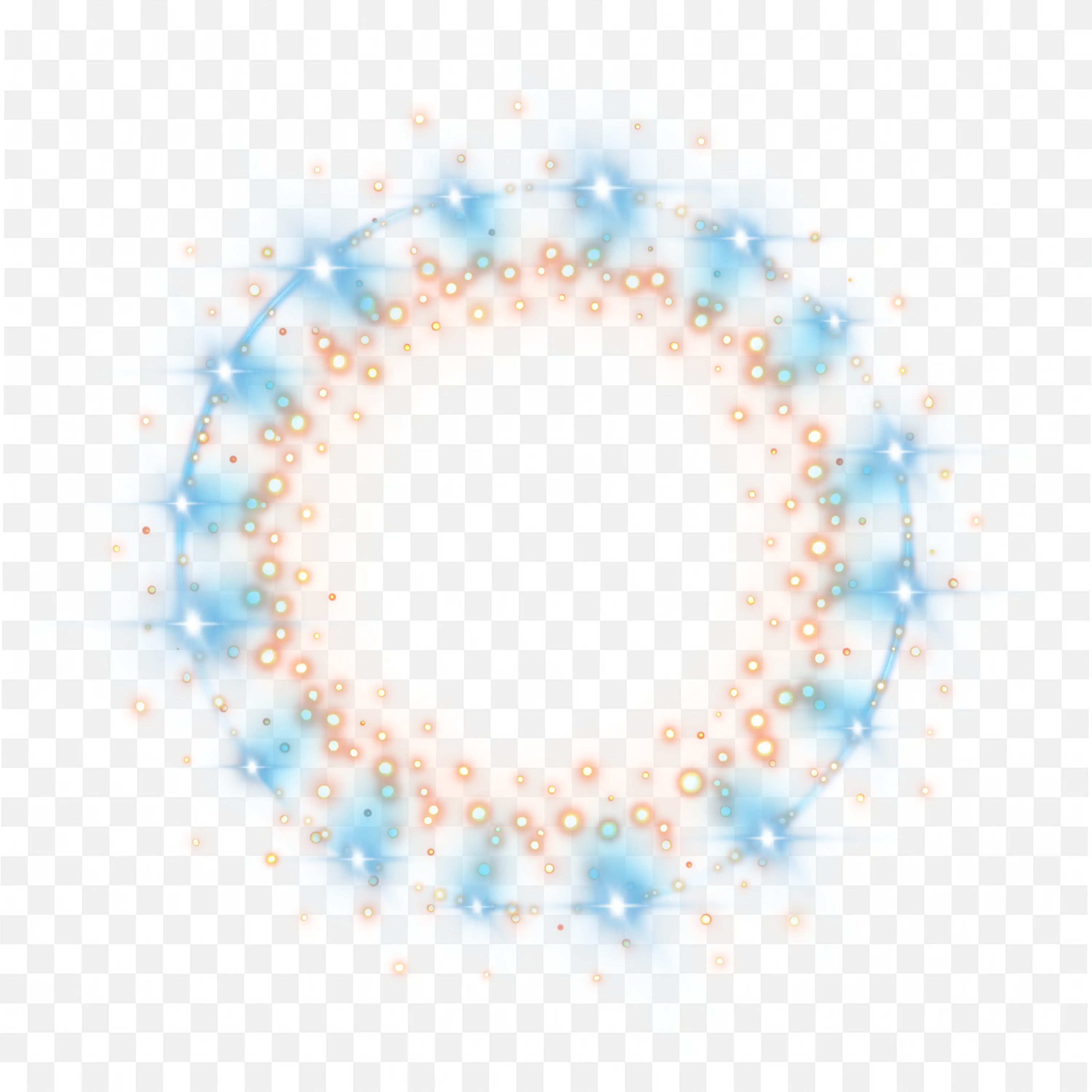 Blue and Orange Glowing Circular Design Clip Art Free PNG