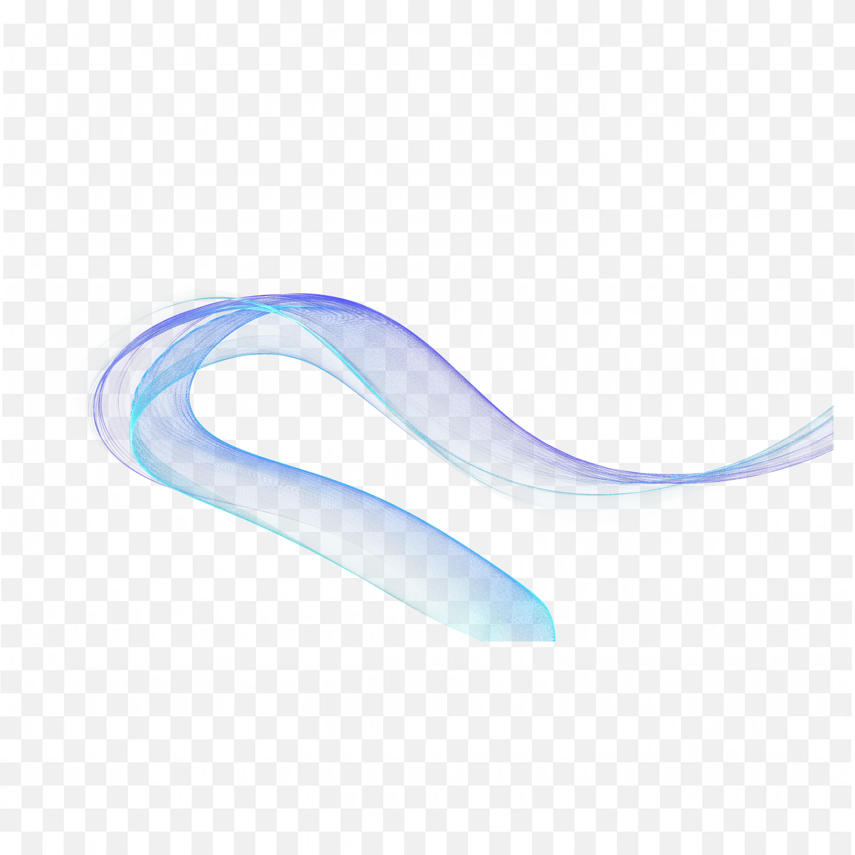 Blue and Purple Abstract Smoke Ribbon Design Clip Art PNG