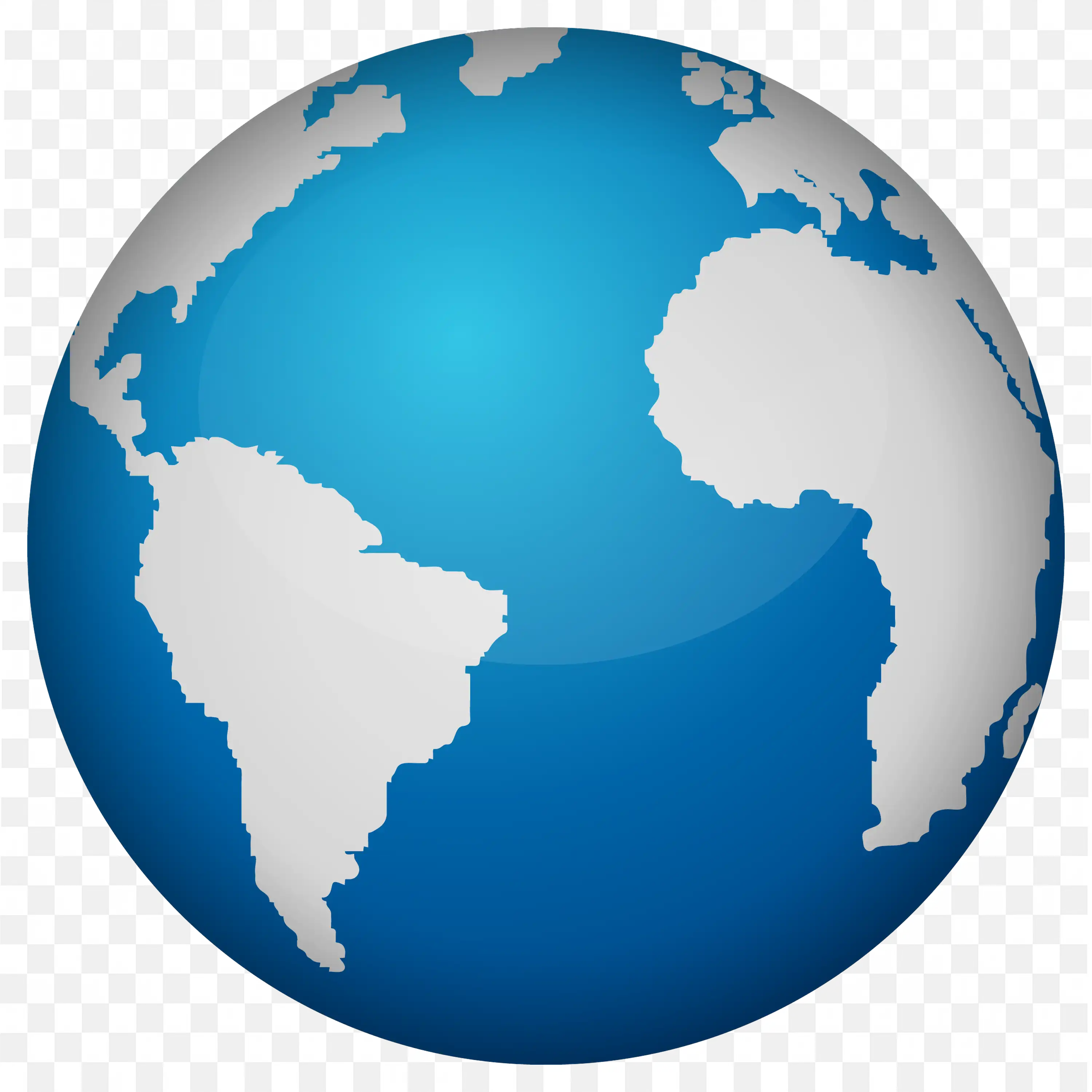 Blue and White Globe Showing World Continents Free PNG