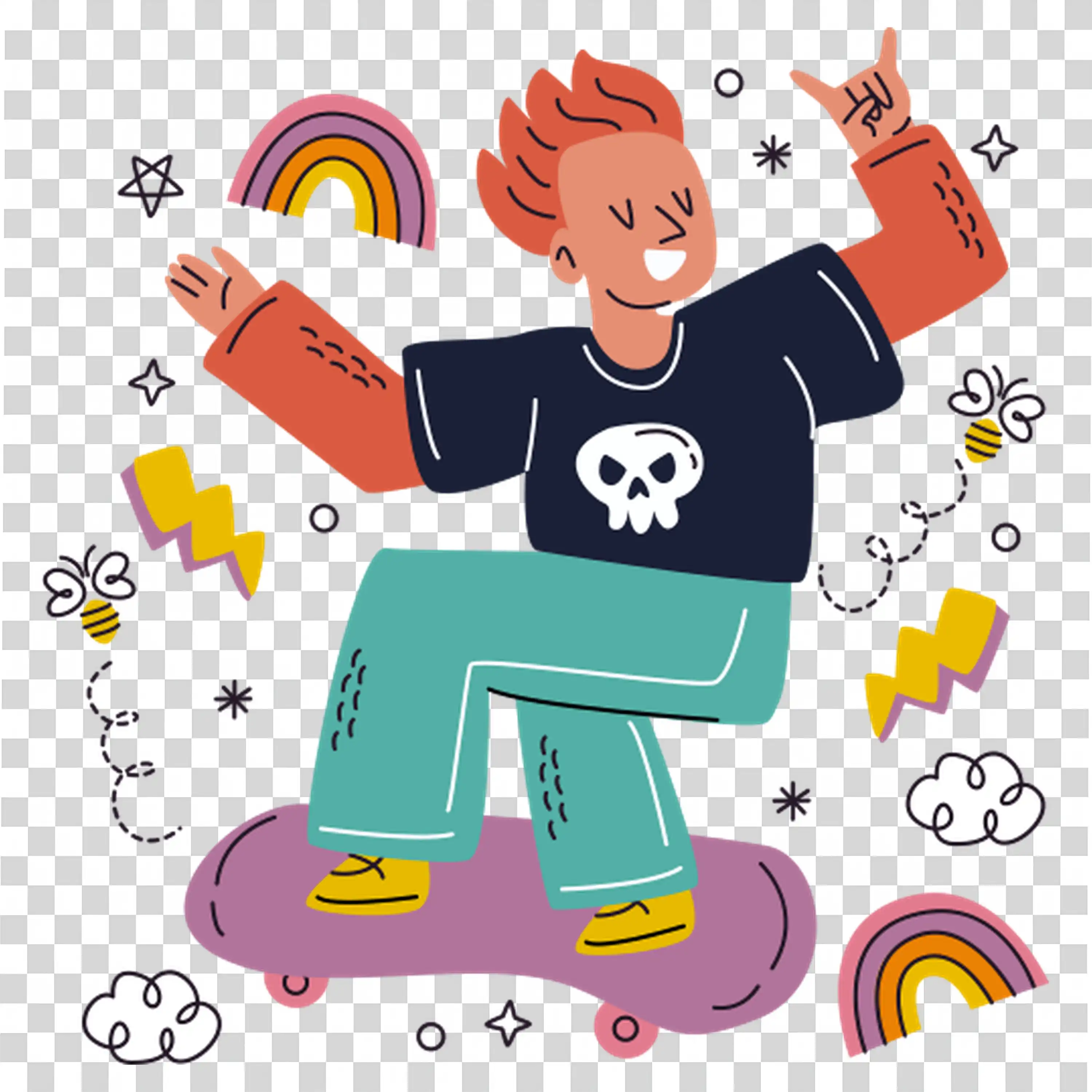 Boy Playing Video Games with Enthusiasm free PNG image