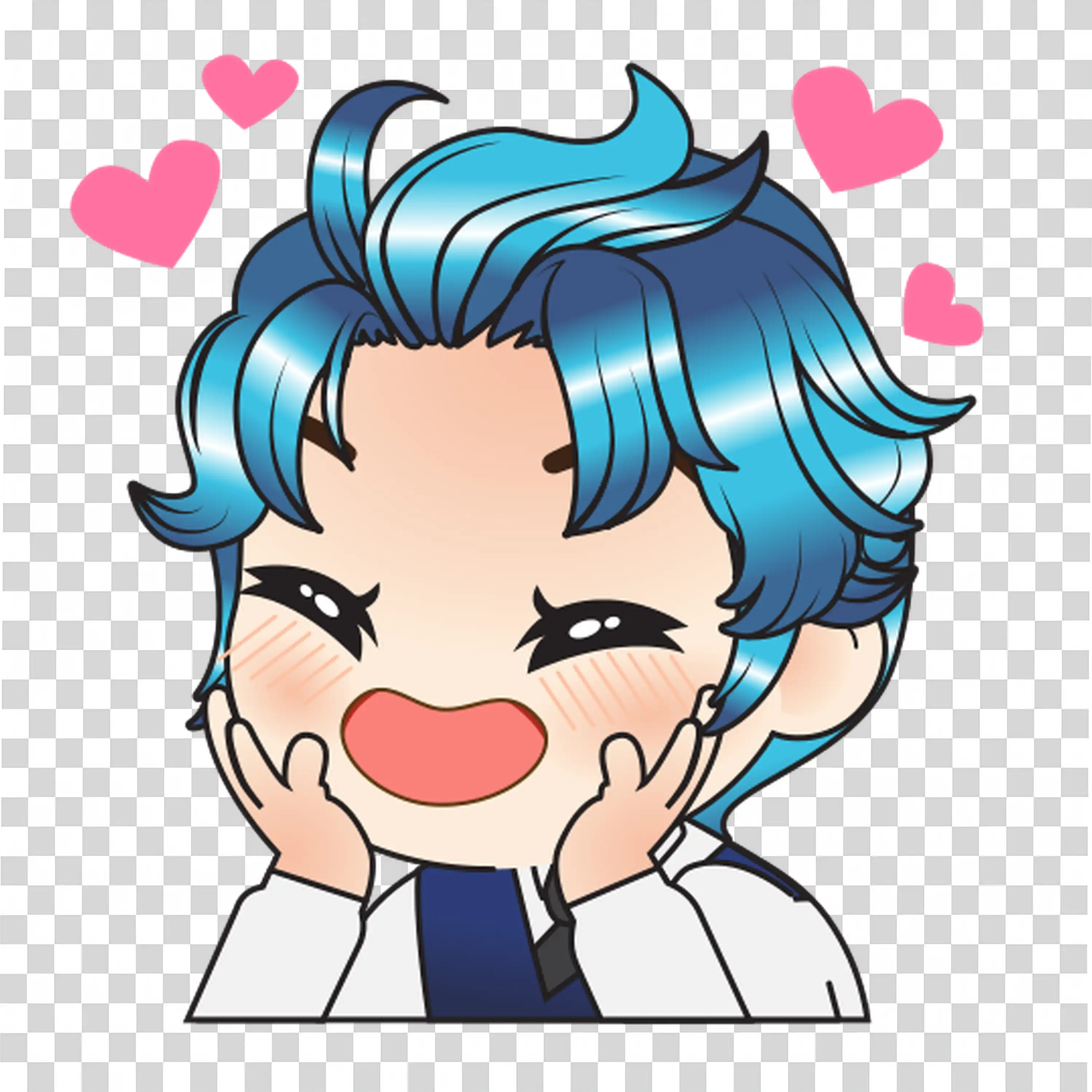 Boy Shouting Loudly With Hands On His Cheeks PNG image