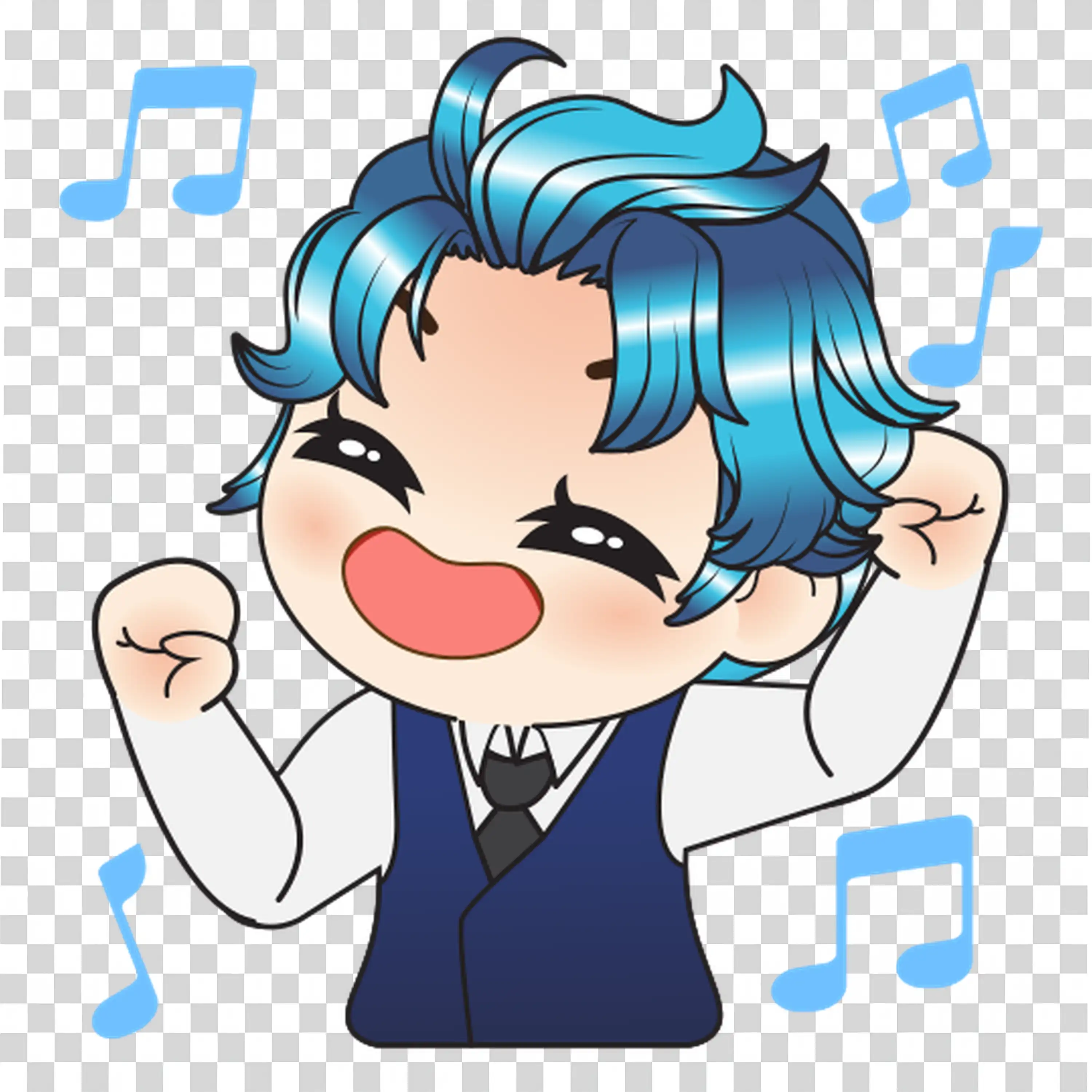Boy singing with microphone and enjoying music free PNG