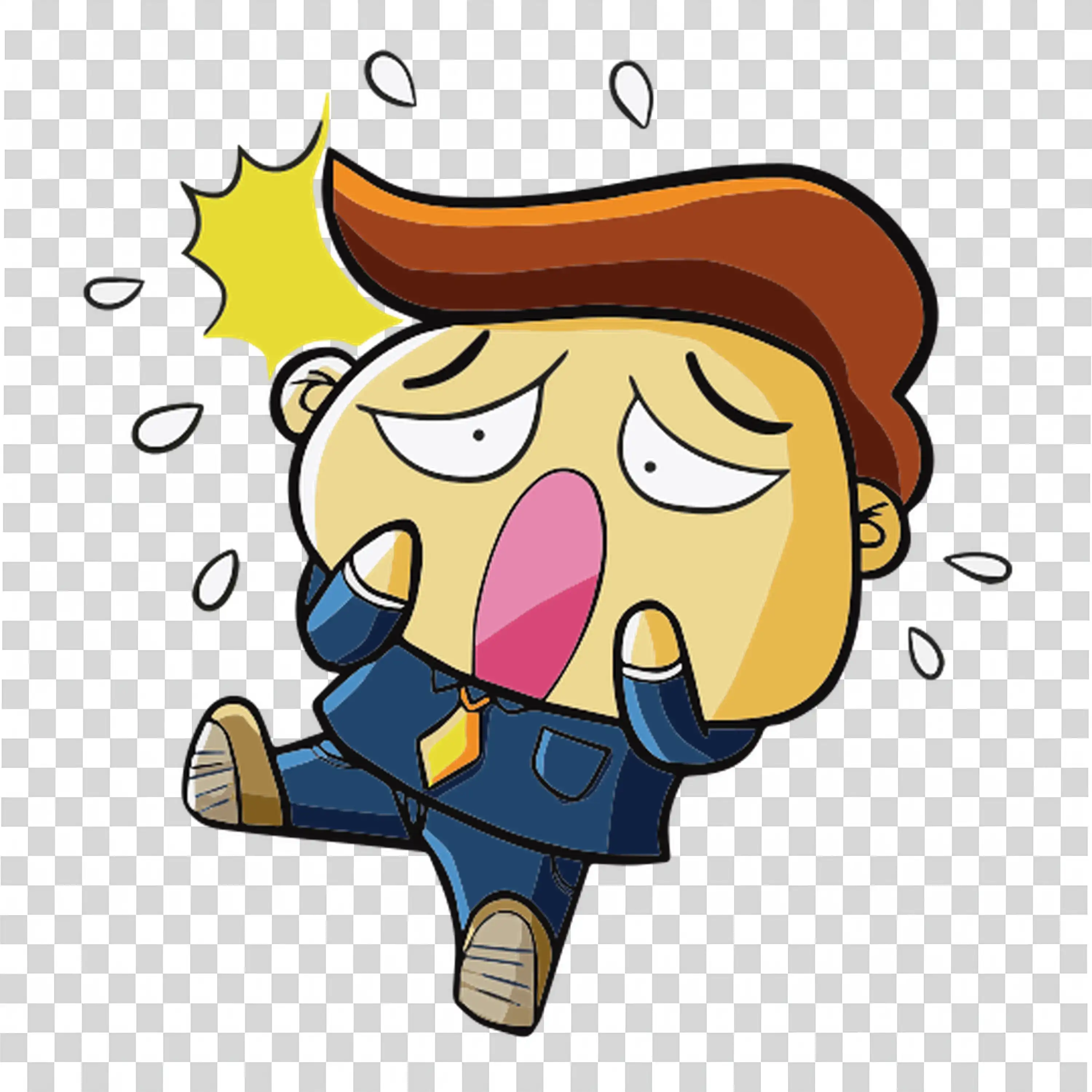 Boy with Allergy Symptoms Sneezing and Eyes Puffy free PNG