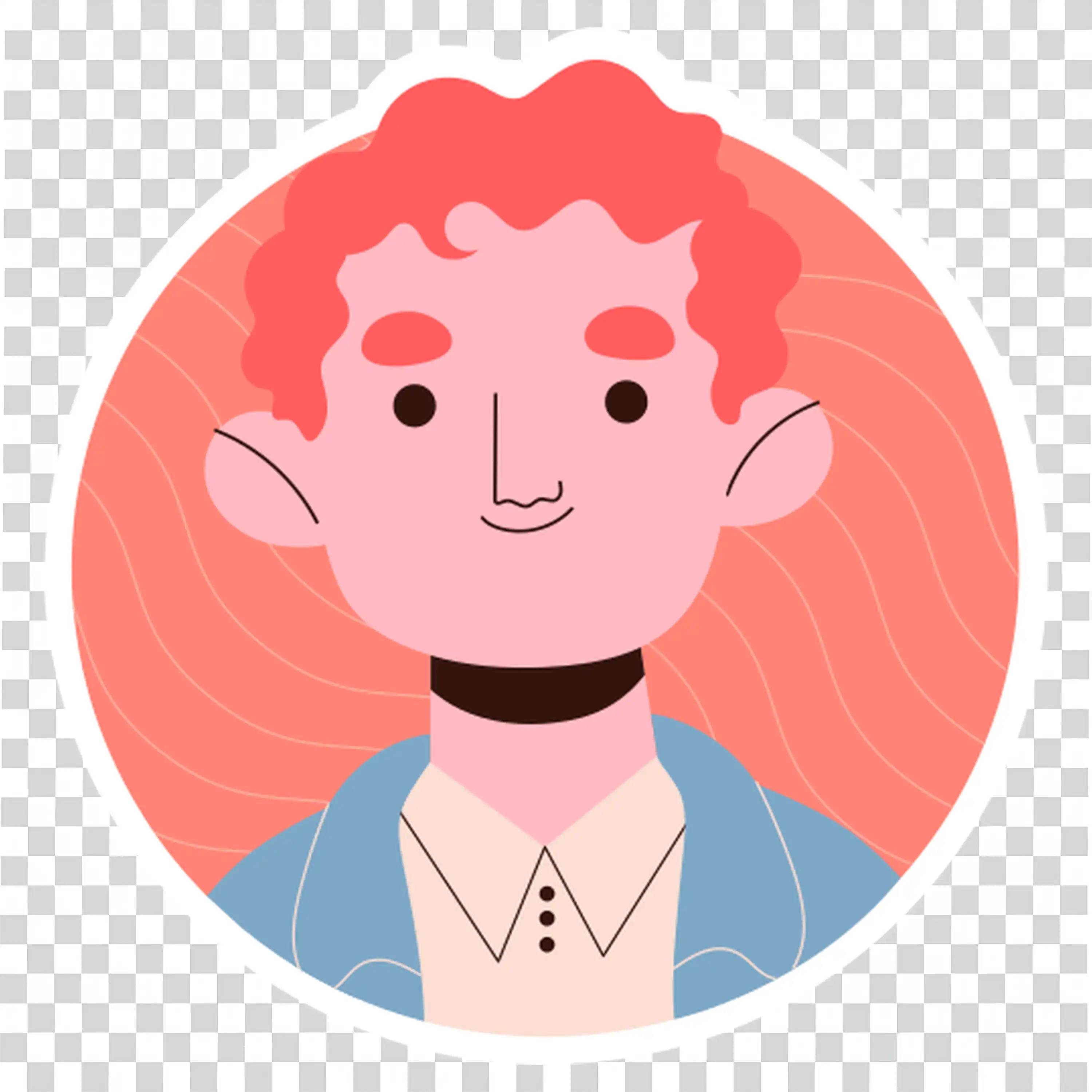 Boy with Red Hair and Pink Background Exudes Warmth