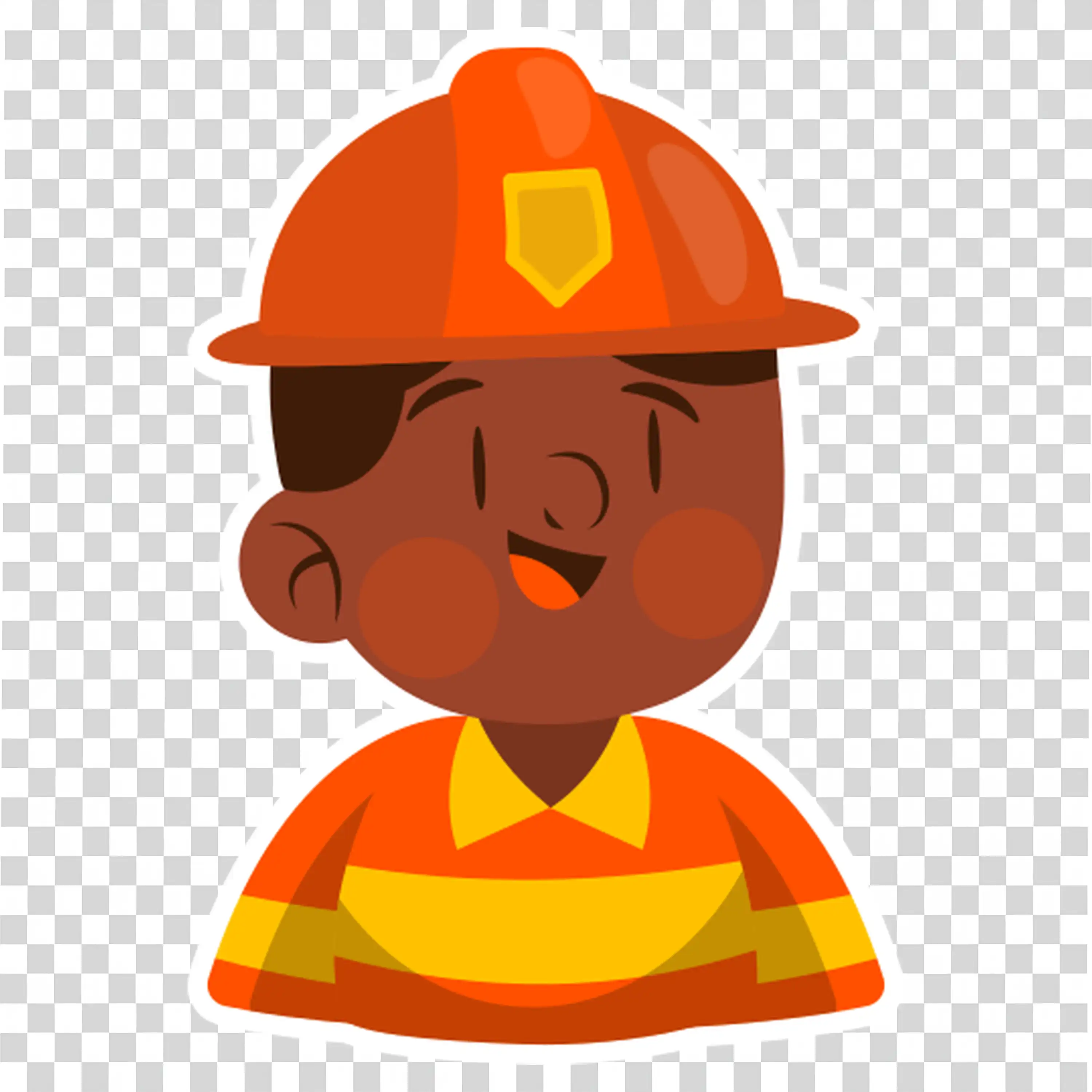 Brave Firefighter Wearing Safety Helmet and Uniform