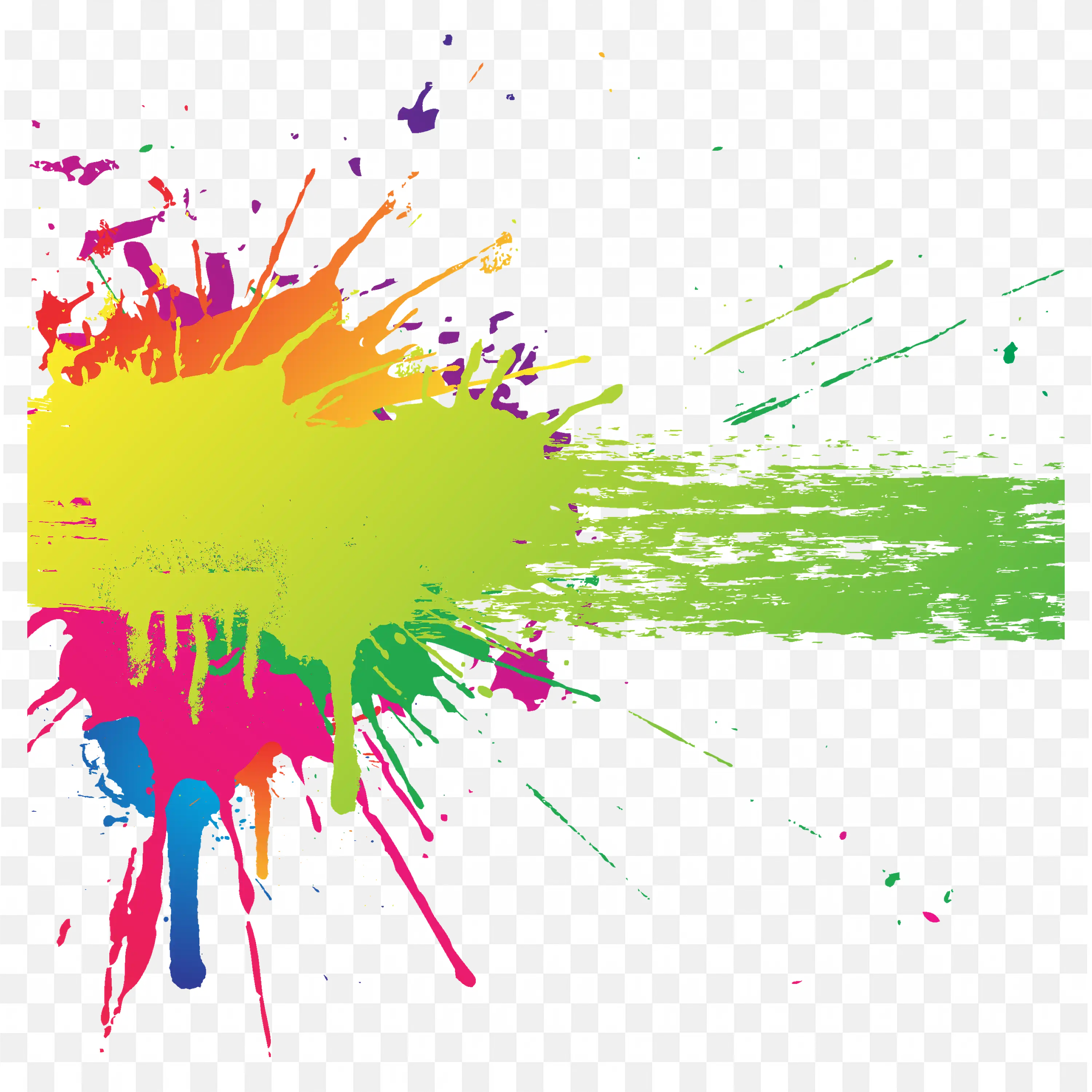 Bright Colourful Paint Splash Spreading on White Background