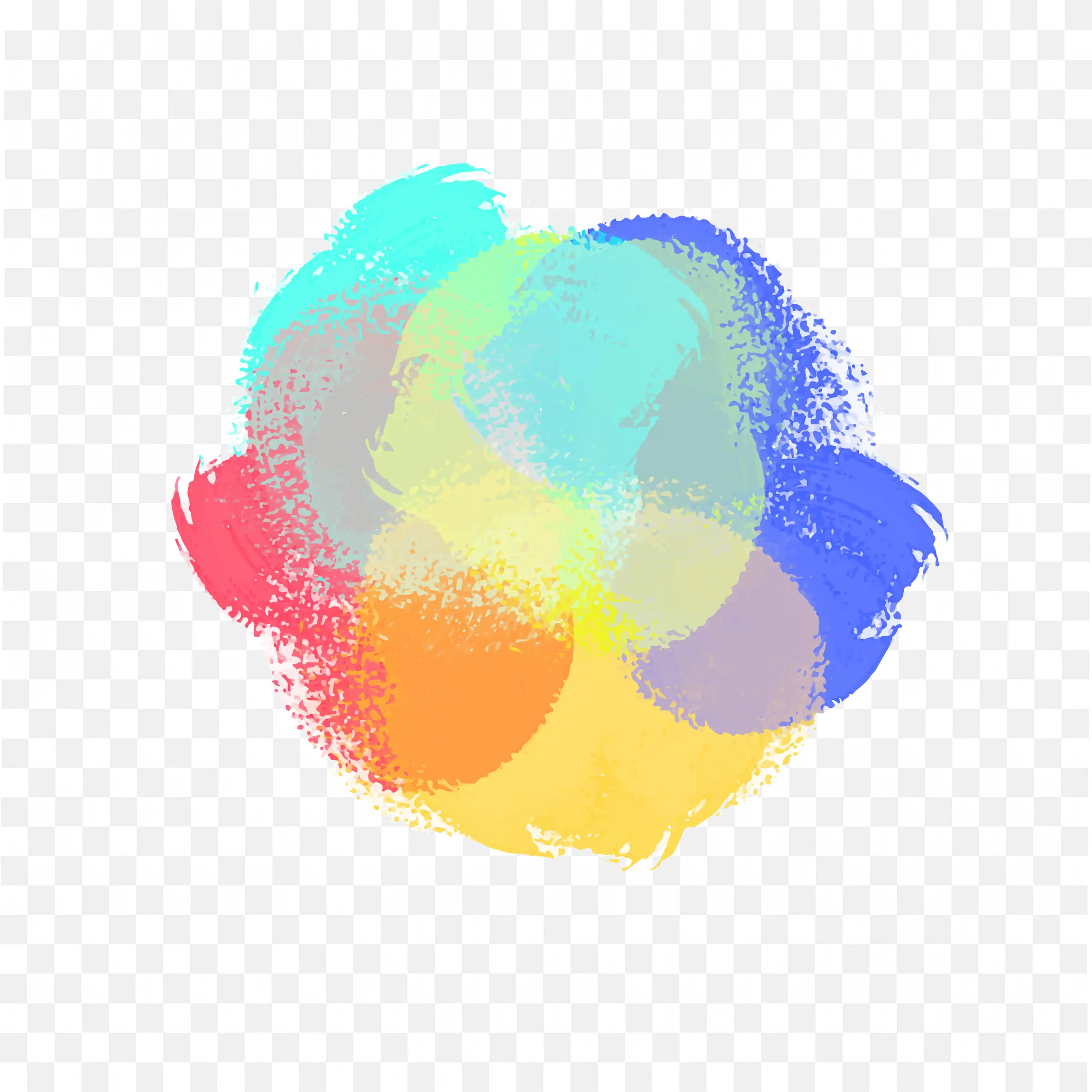 Bright Colourful Paint Splatter with Soft Edges Free PNG