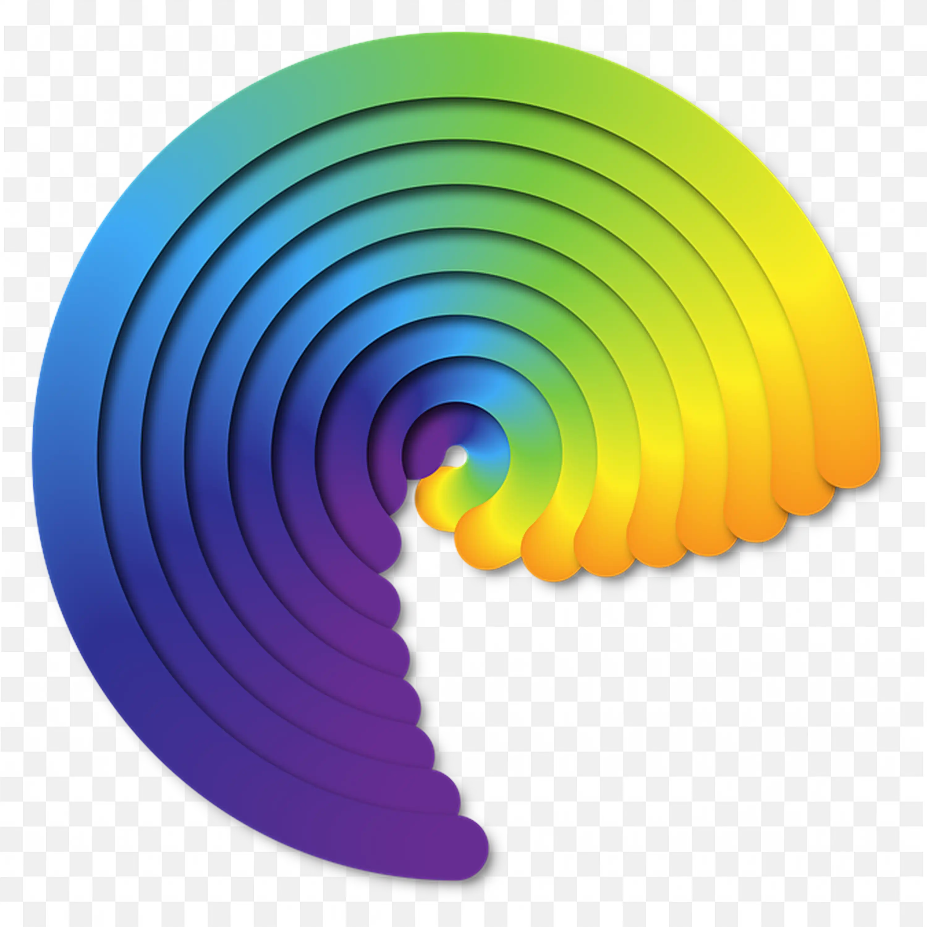 Bright Colourful Spiral Design with Smooth Gradient Layers