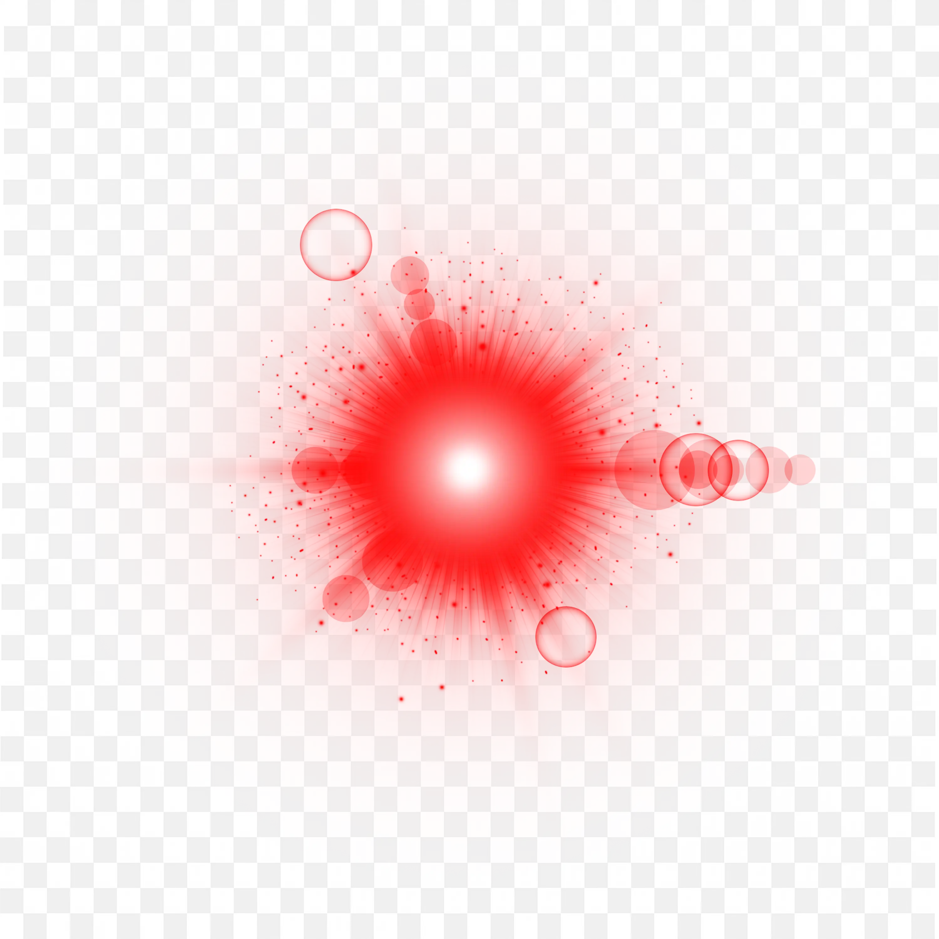 Bright Glowing Red Circle with White Center Light PNG
