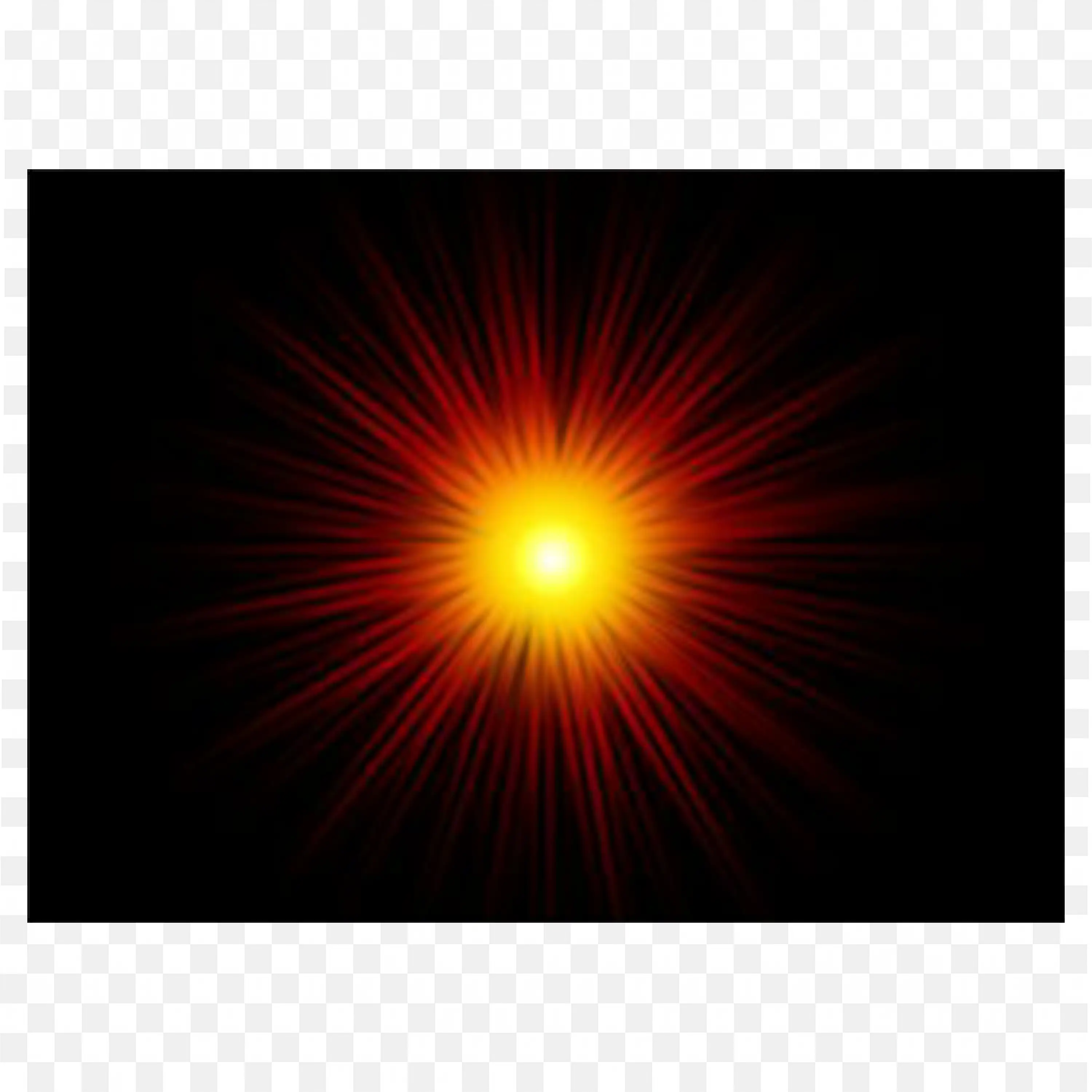Bright Glowing Sunlight Effect with Red Rays Free PNG