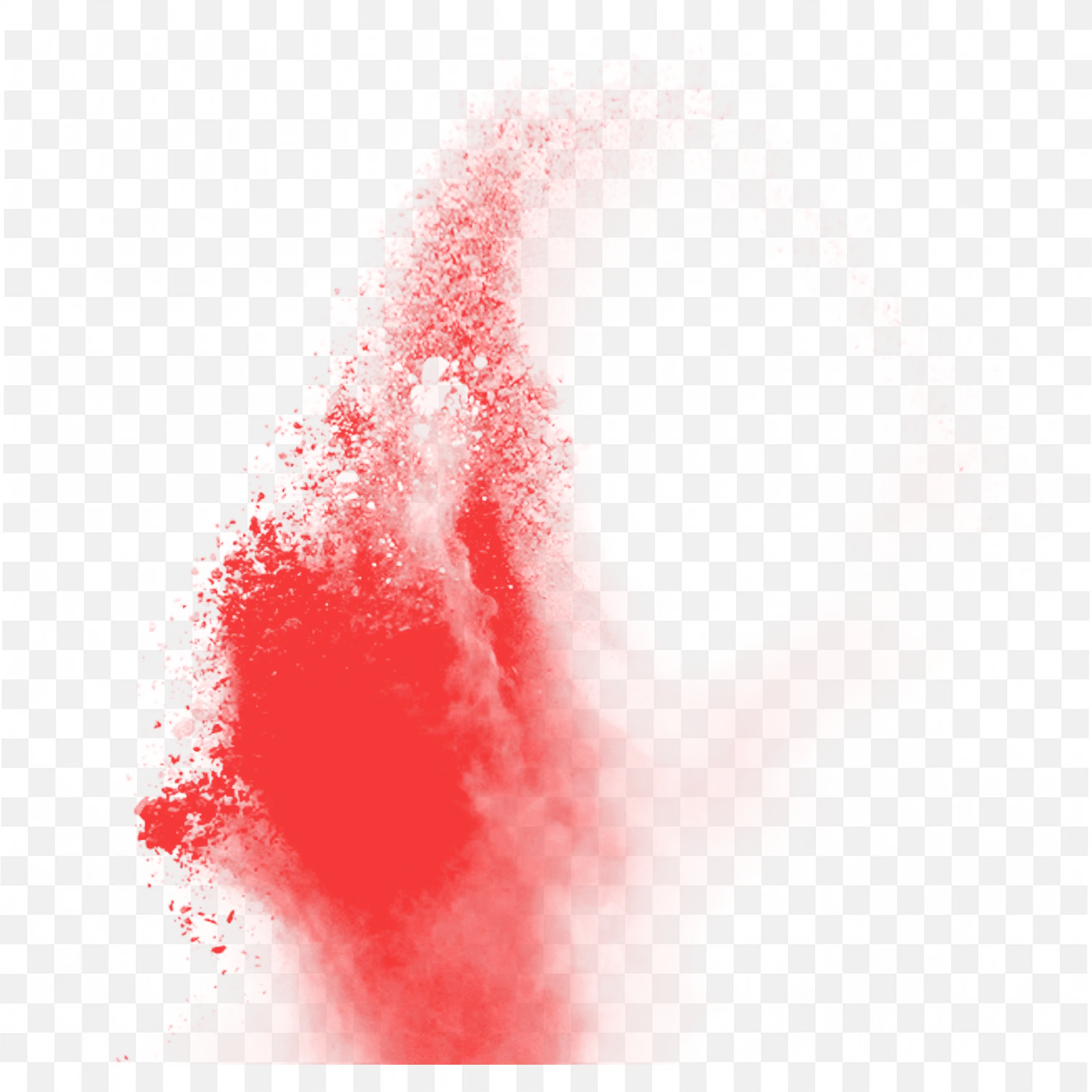 Bright Red Powder Explosion on White Background Free PNG