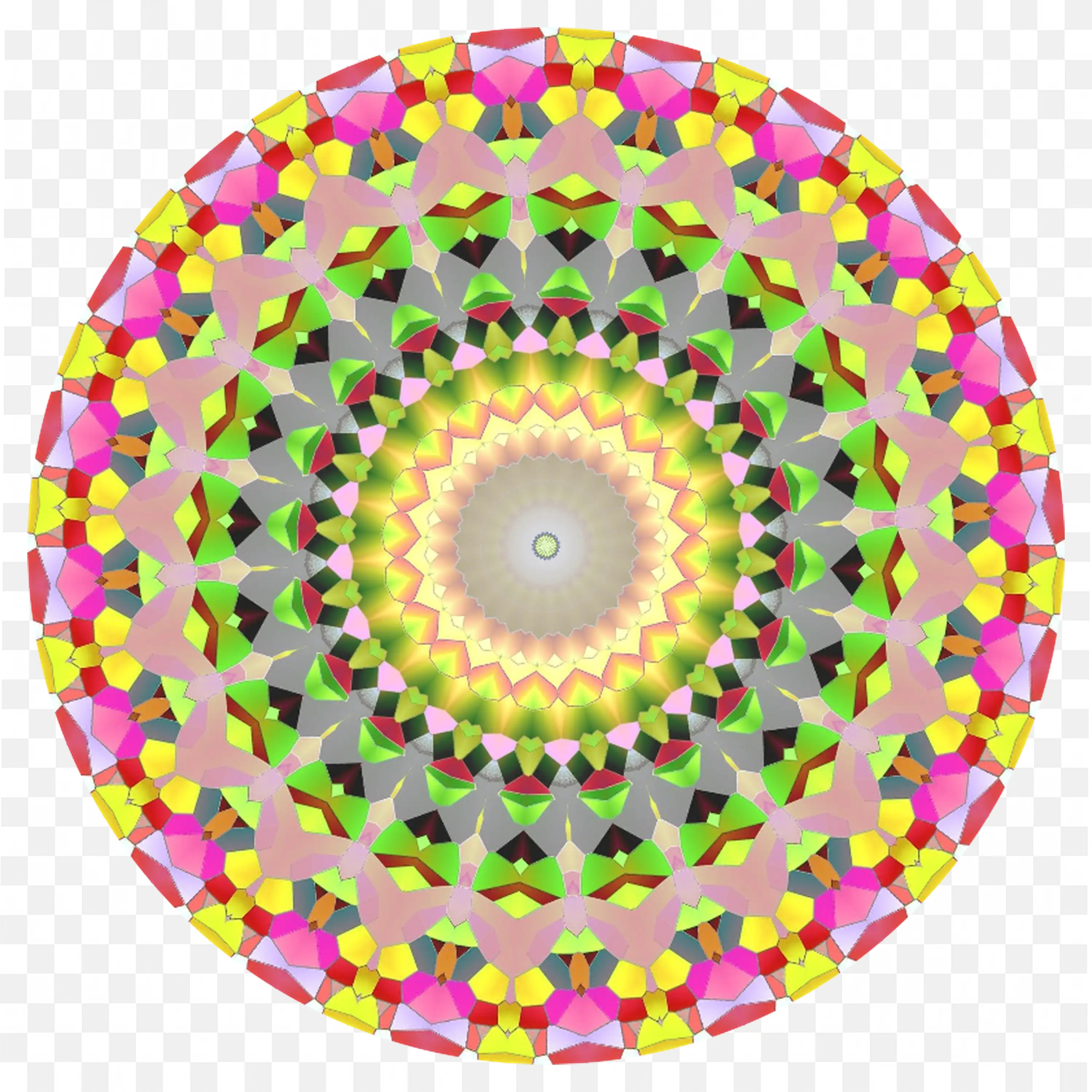 Bright Vibrant Mosaic Pattern with Pink Green and Yellow