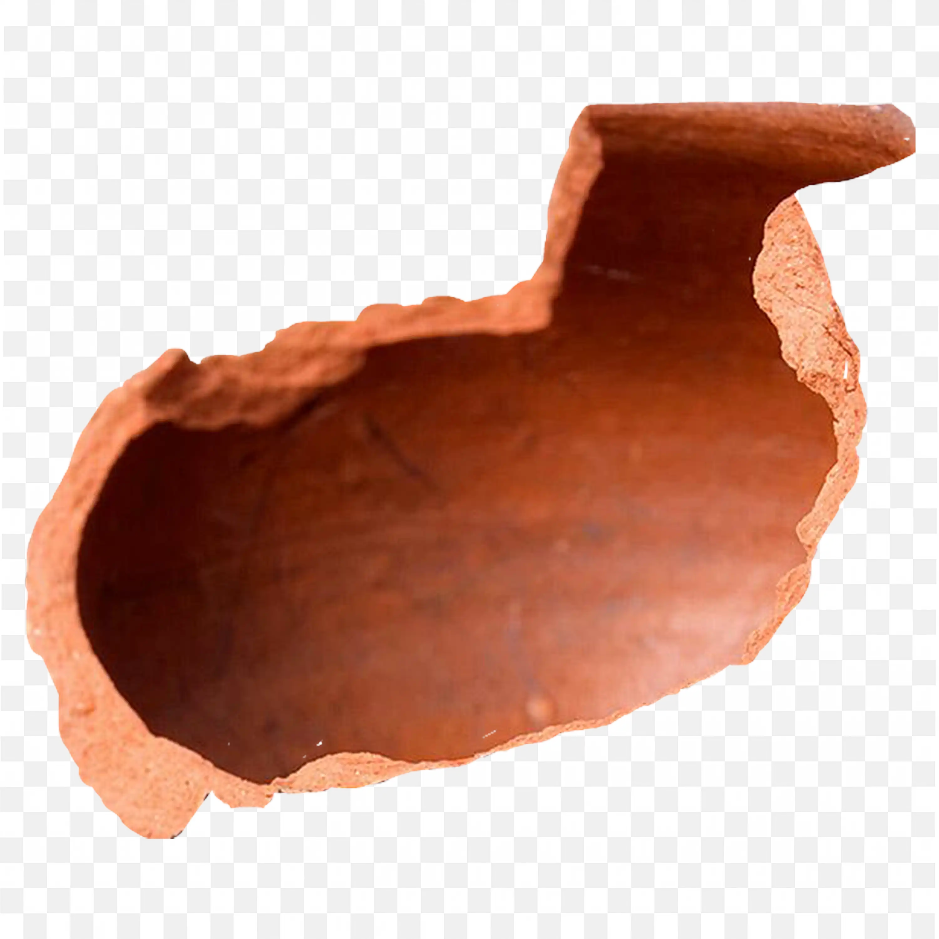 Broken Clay Pot with a Cracked Edge Design PNG Download