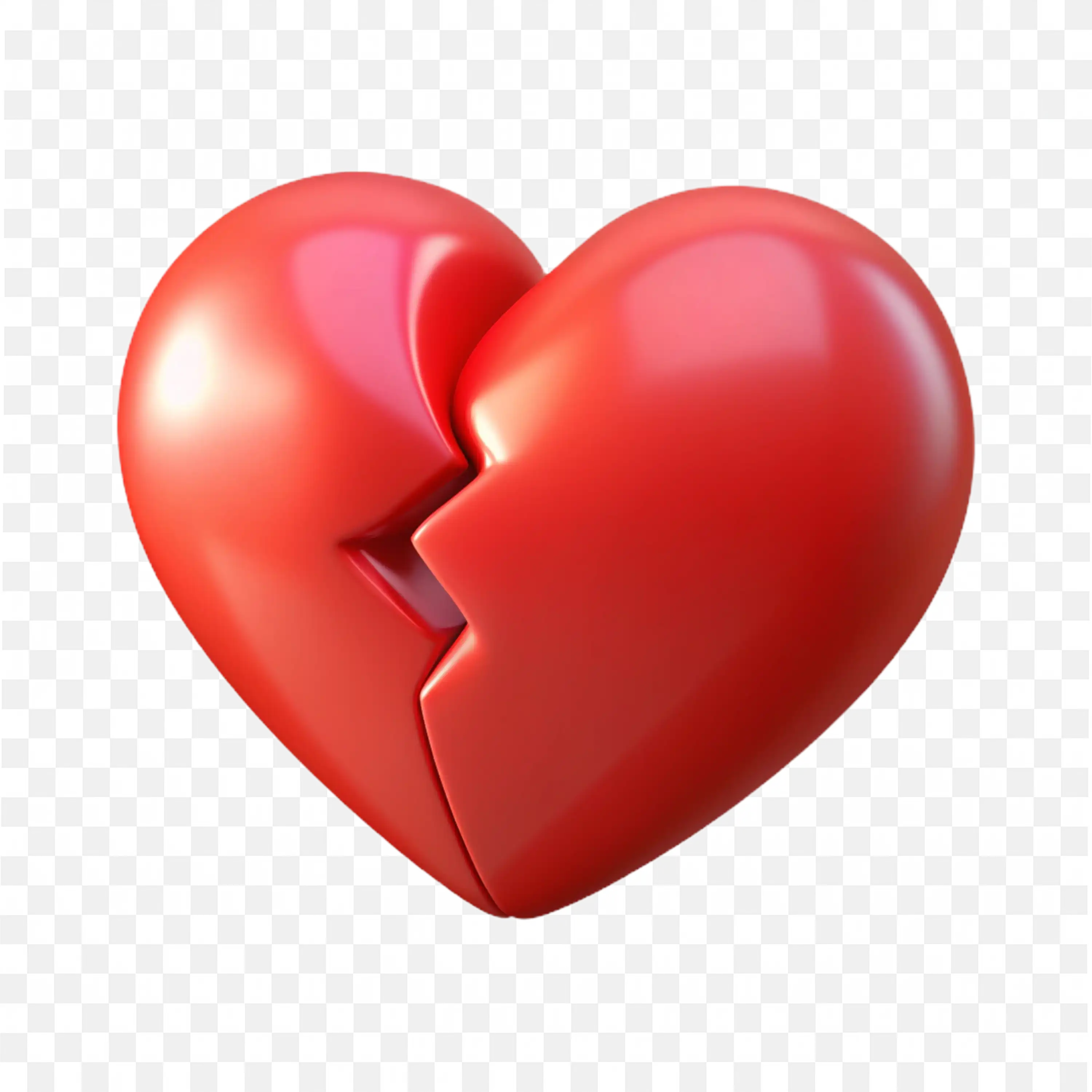 Broken Red Heart Visual for Love and Sadness Themes PNG