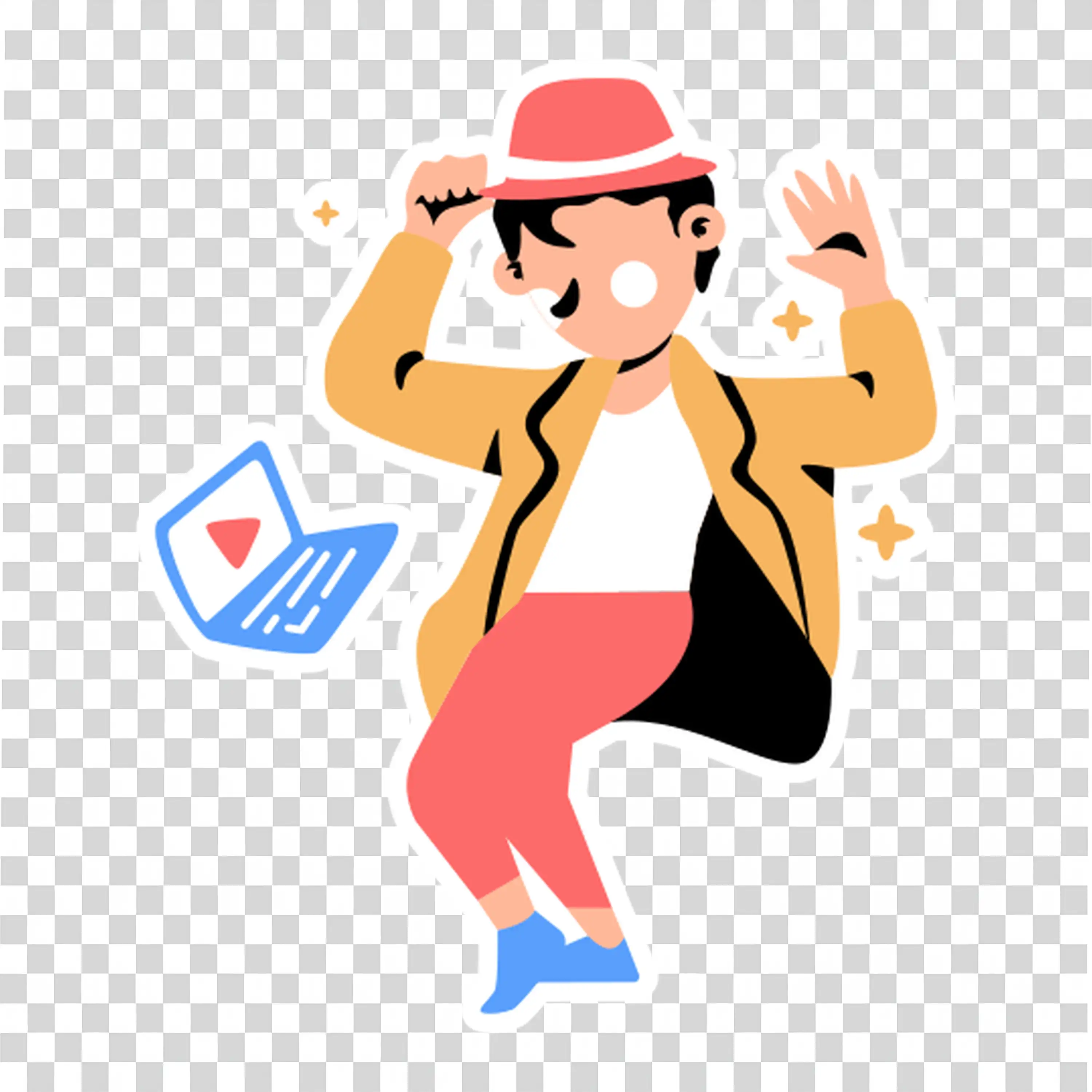 Business Woman Walking With Phone And Coffee Cup PNG