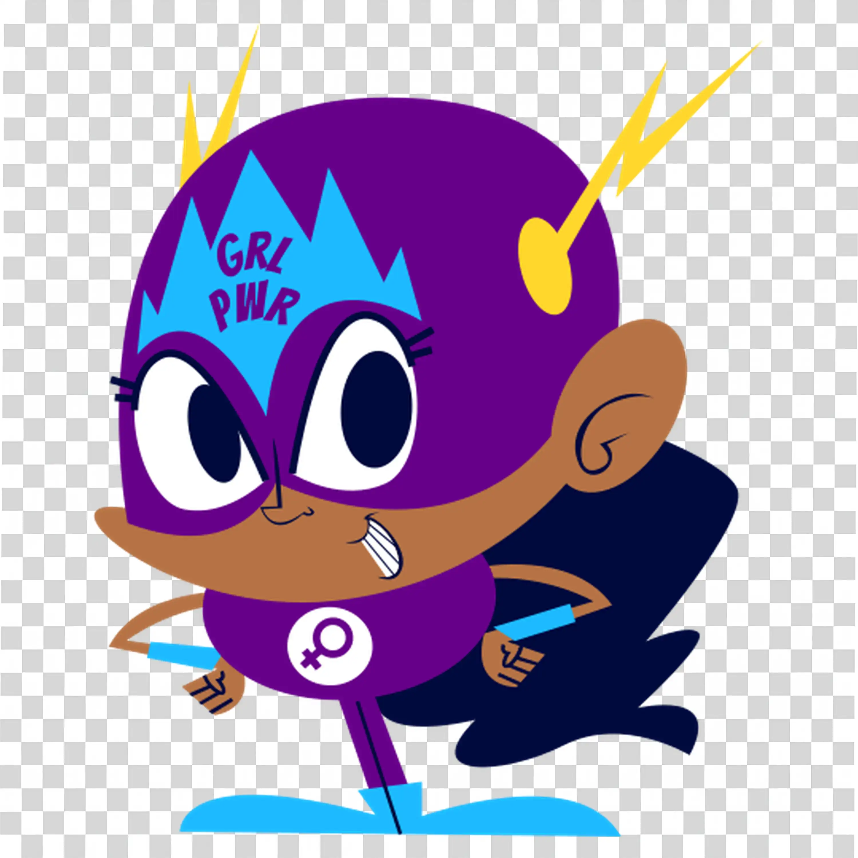 Cartoon Character in Purple with Devilish Horns free PNG