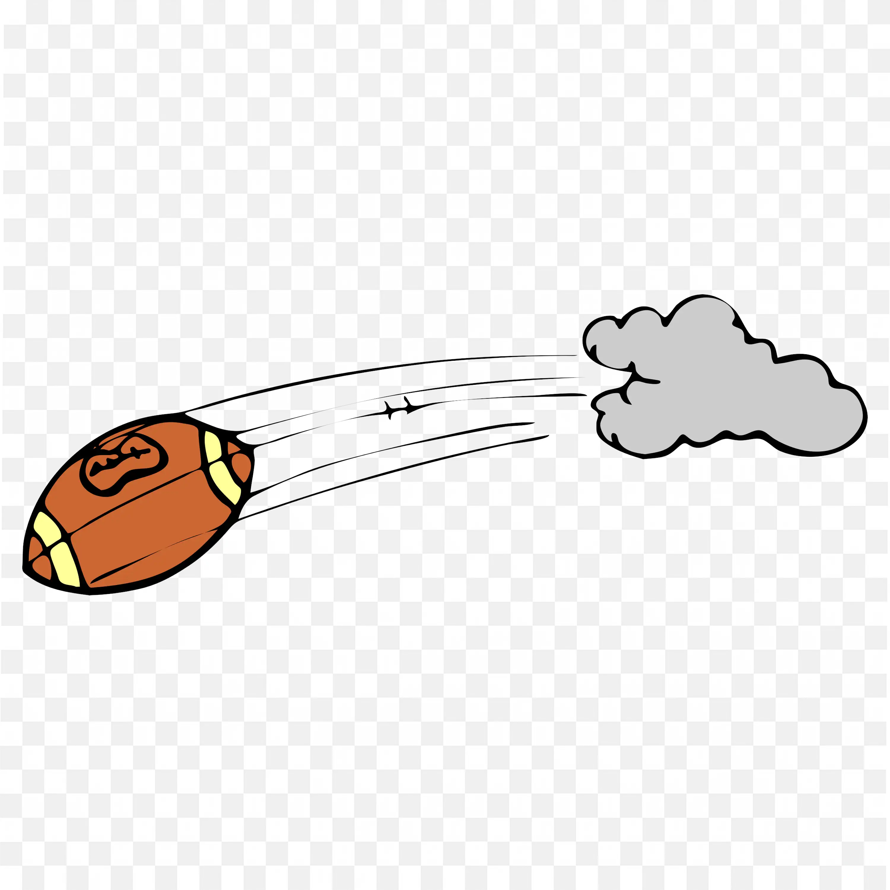 Cartoon Football with Smoke Cloud Visual Free PNG Download