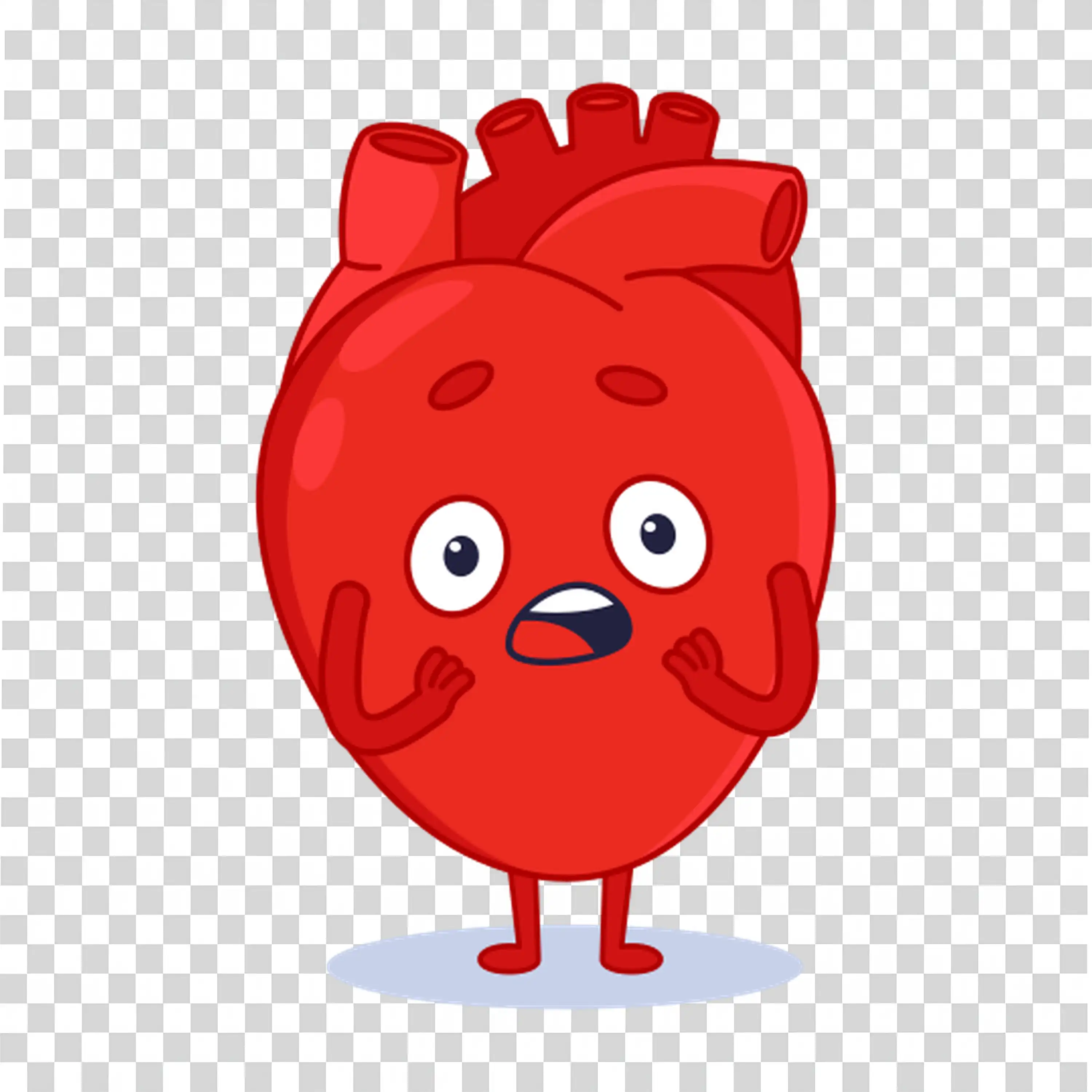 Cartoon heart with arms legs and a cheerful expression