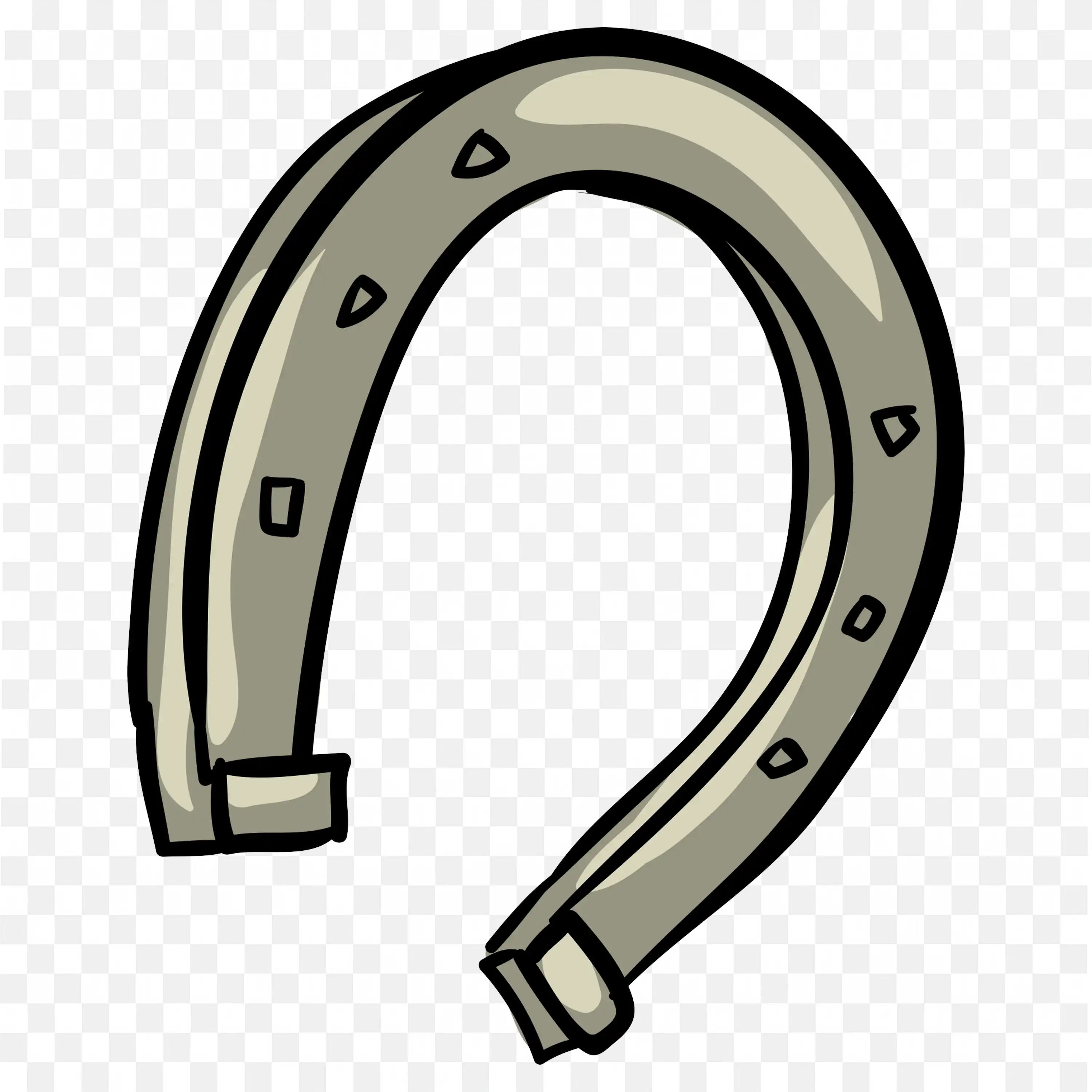 Cartoon Style Horseshoe with Simple Detailing and Curves PNG