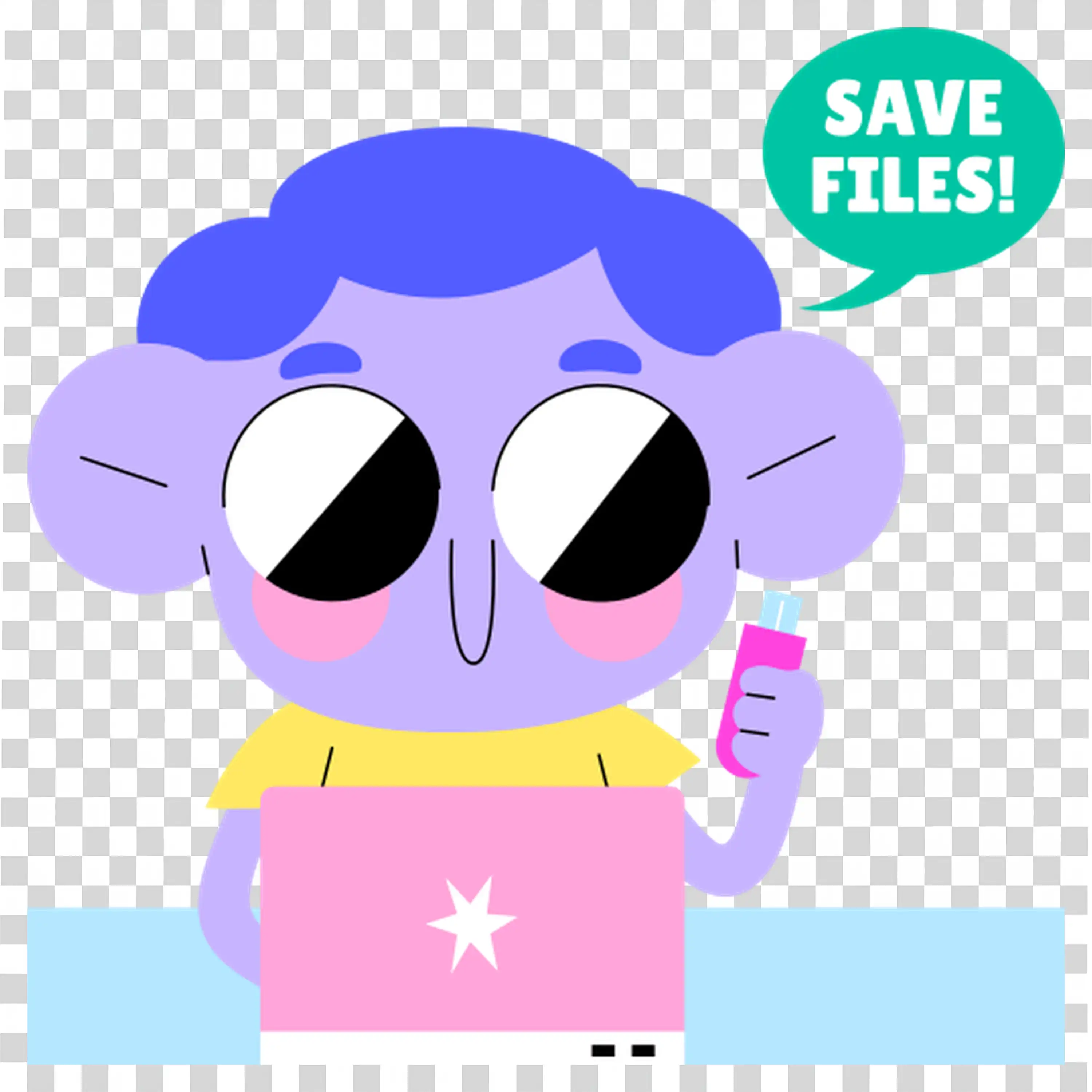 Cartoon twins advocating for saving the environment