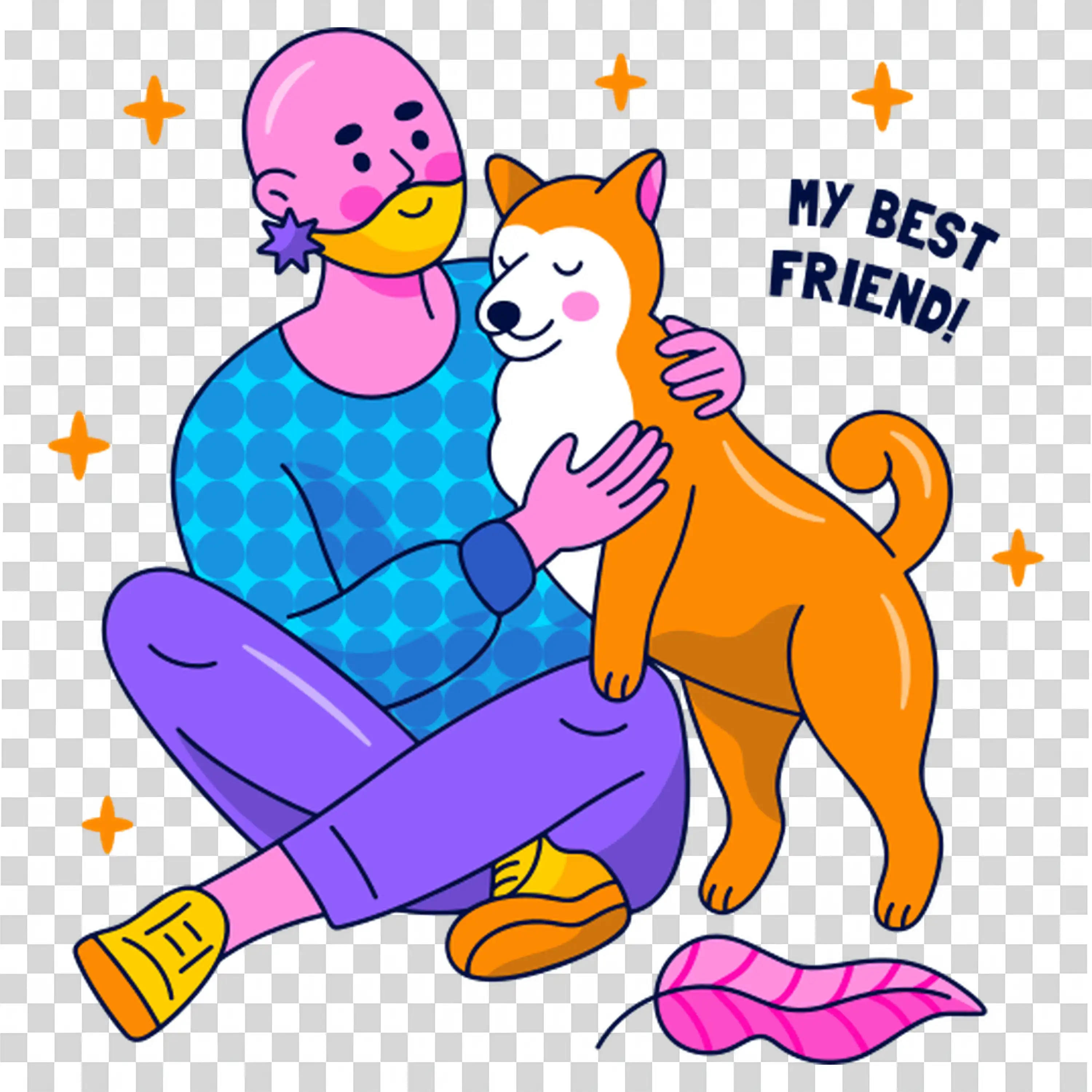 Casual and Chill Character Depicting a Laidback Lifestyle