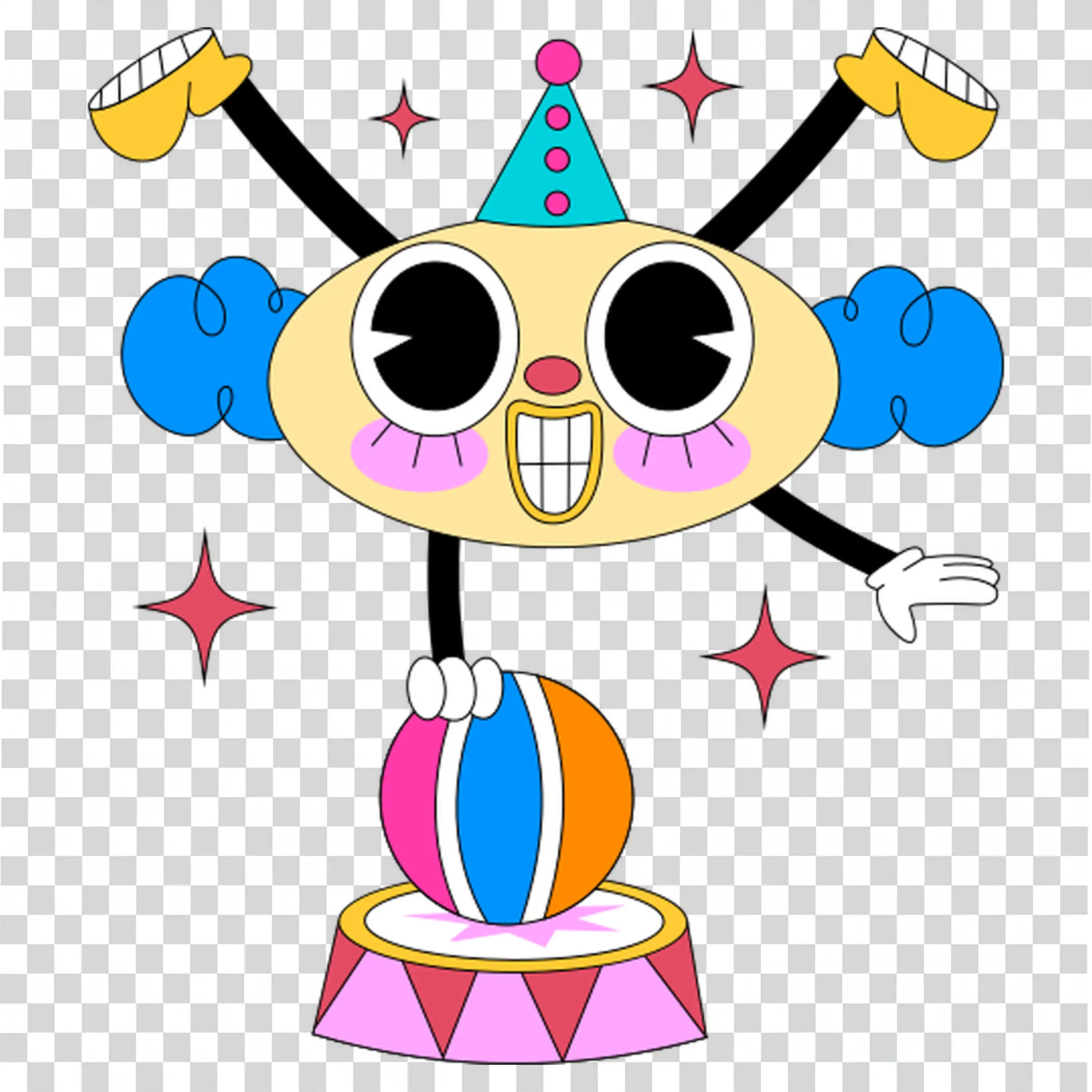 Character with colorful accessories adding a touch of flair