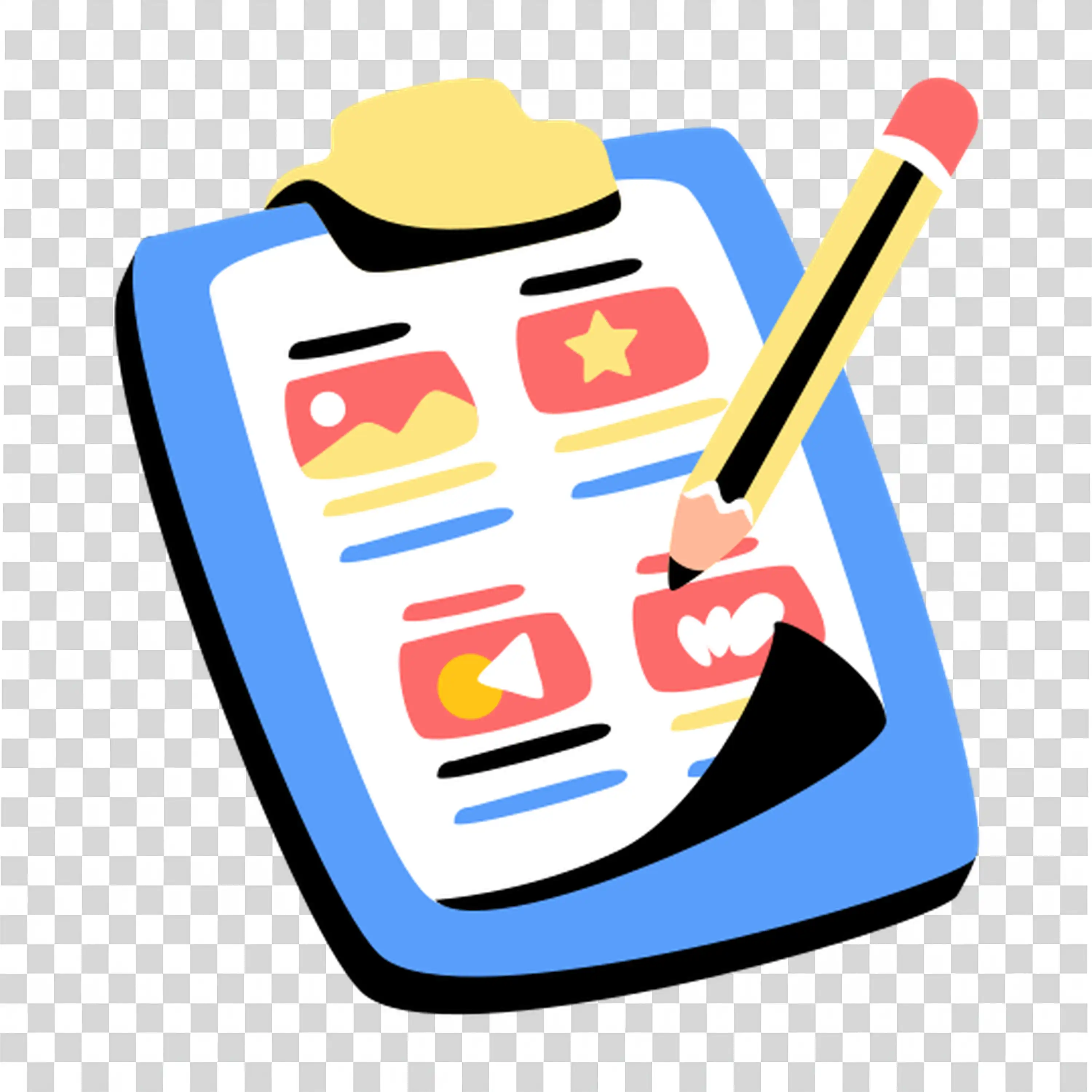 Checklist on phone screen with red check marks free PNG