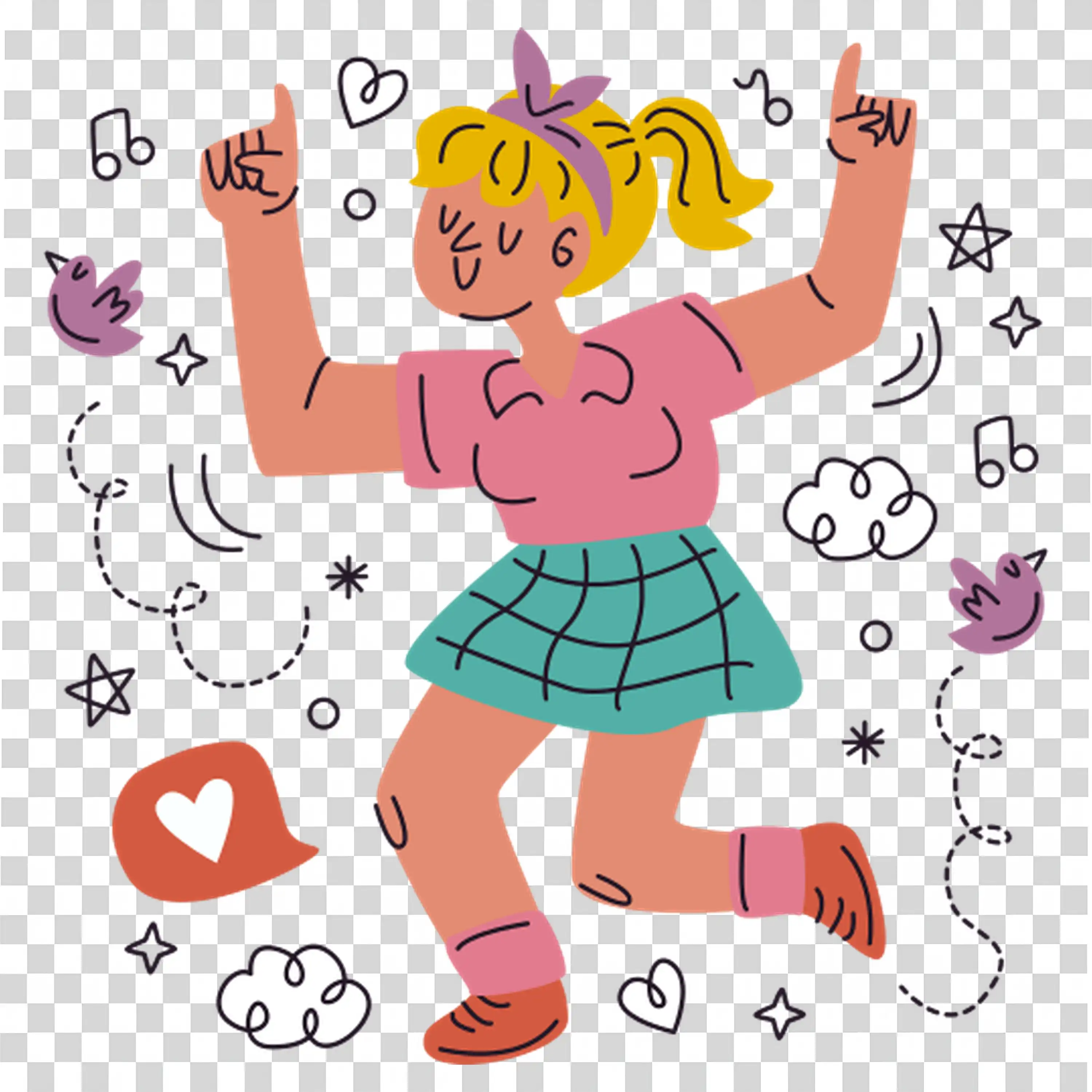 Cheerful girl jumping up celebrating something exciting