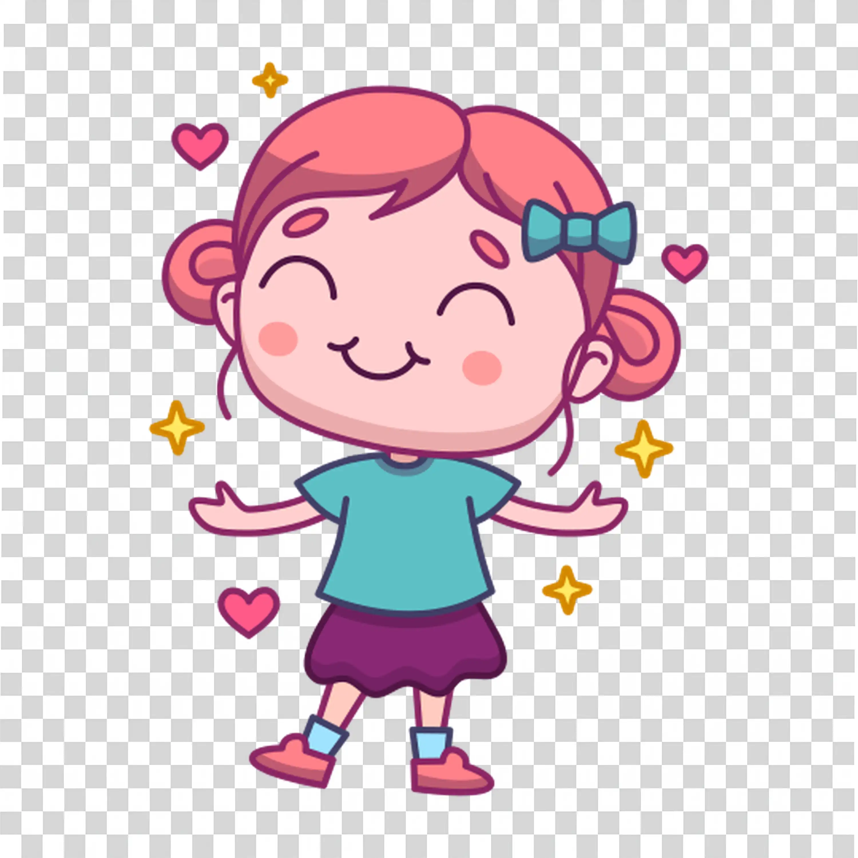 Cheerful girl spreading positivity with joyful expression