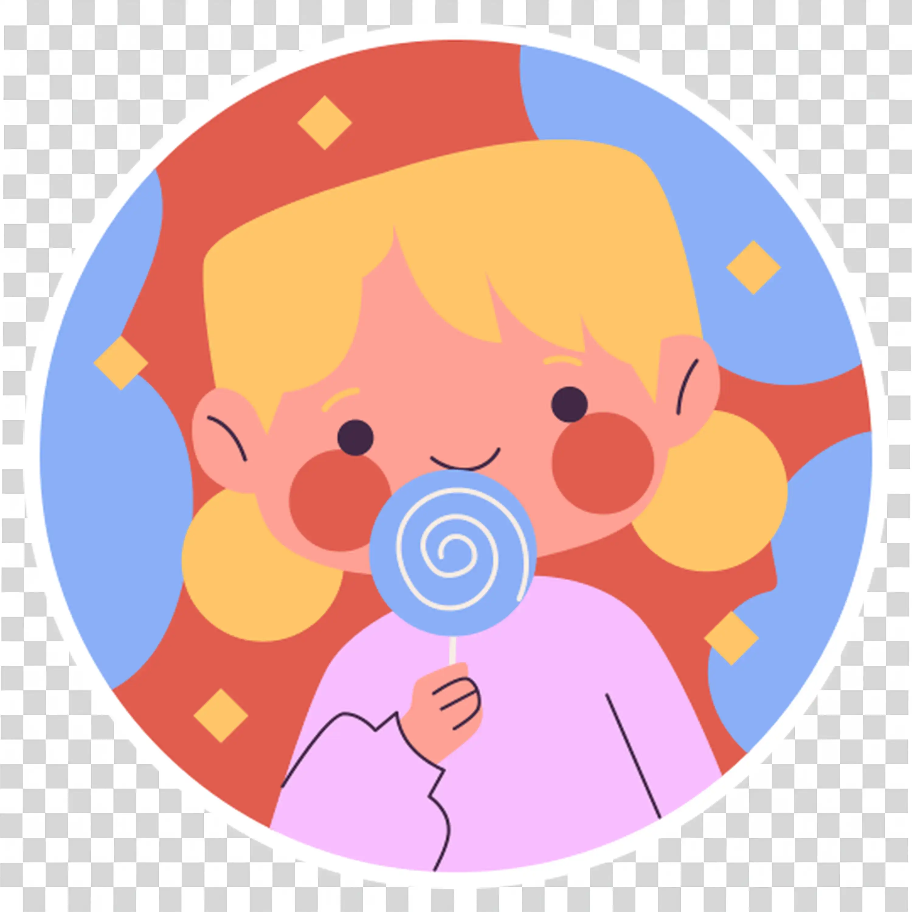 Child Enjoying Lollipop and Smiling Brightly free PNG