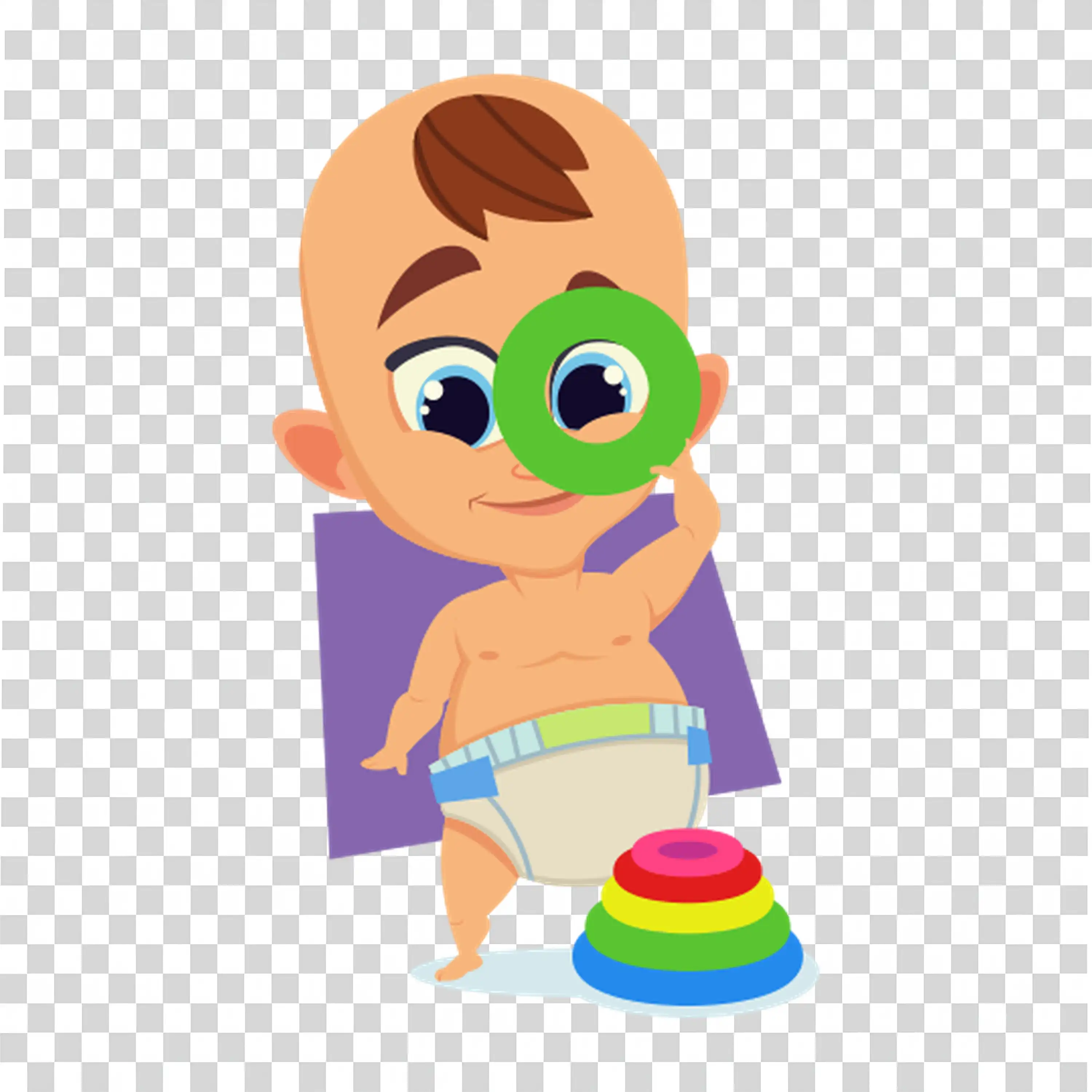 Child in Yellow Shirt with Colorful Blocks free PNG imagae