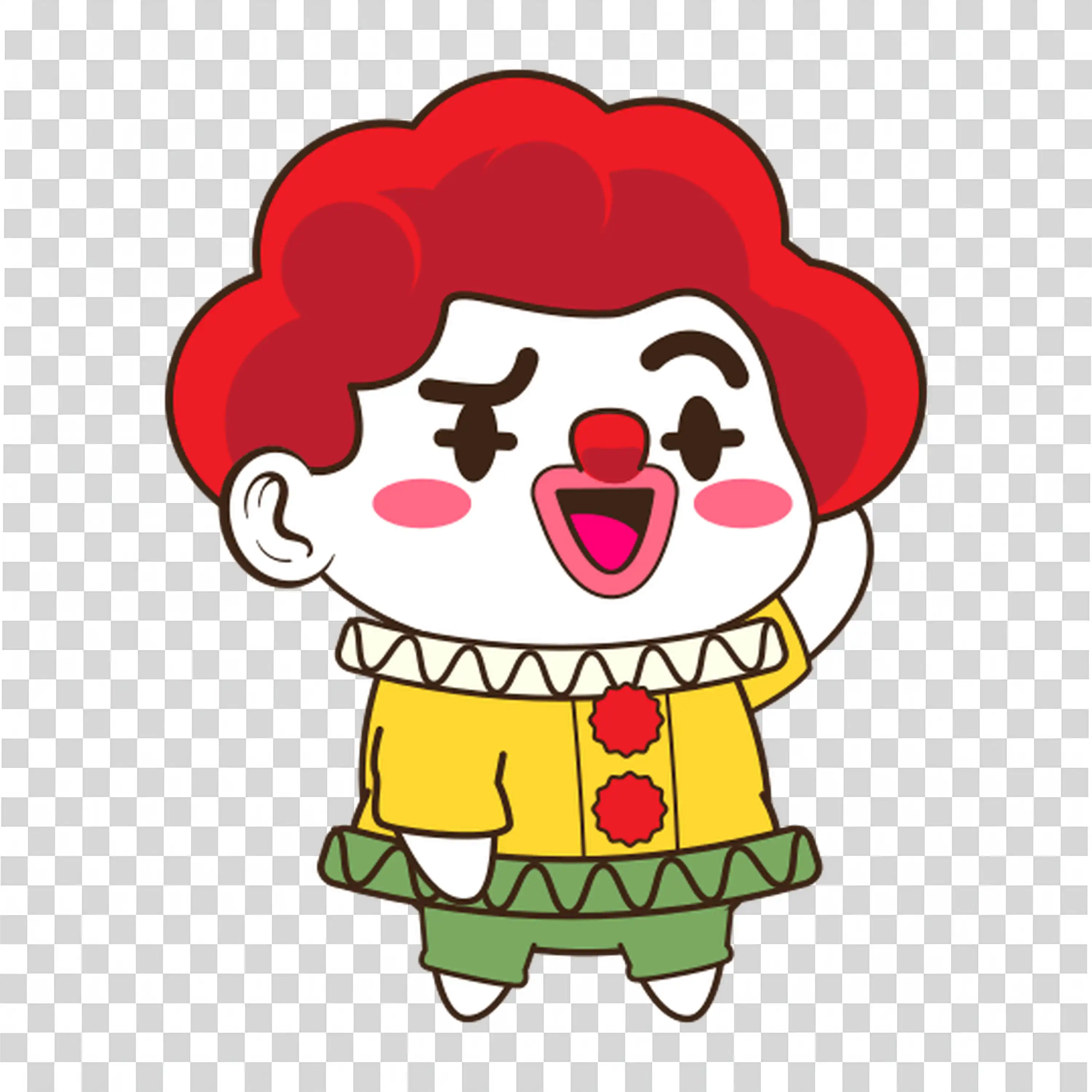 Clown Standing Joyfully With Bright Red Hair free PNG