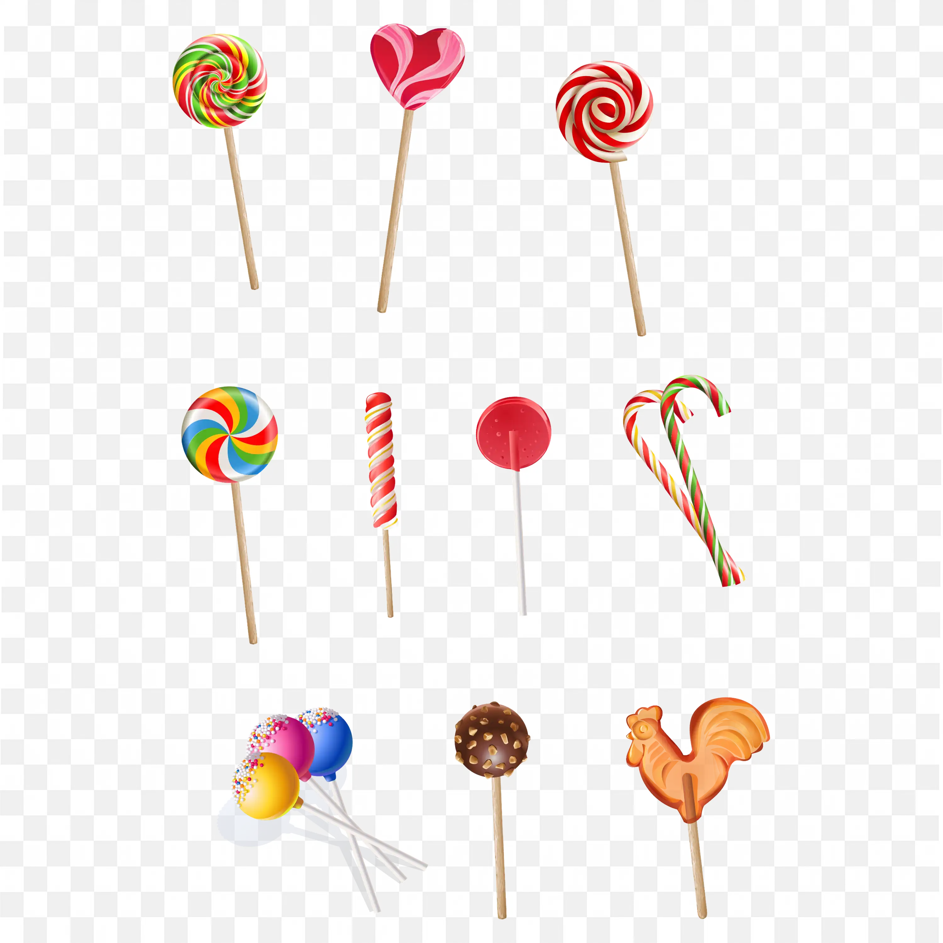 Collection of Colourful Lollipops Candy Clip Art PNG Image