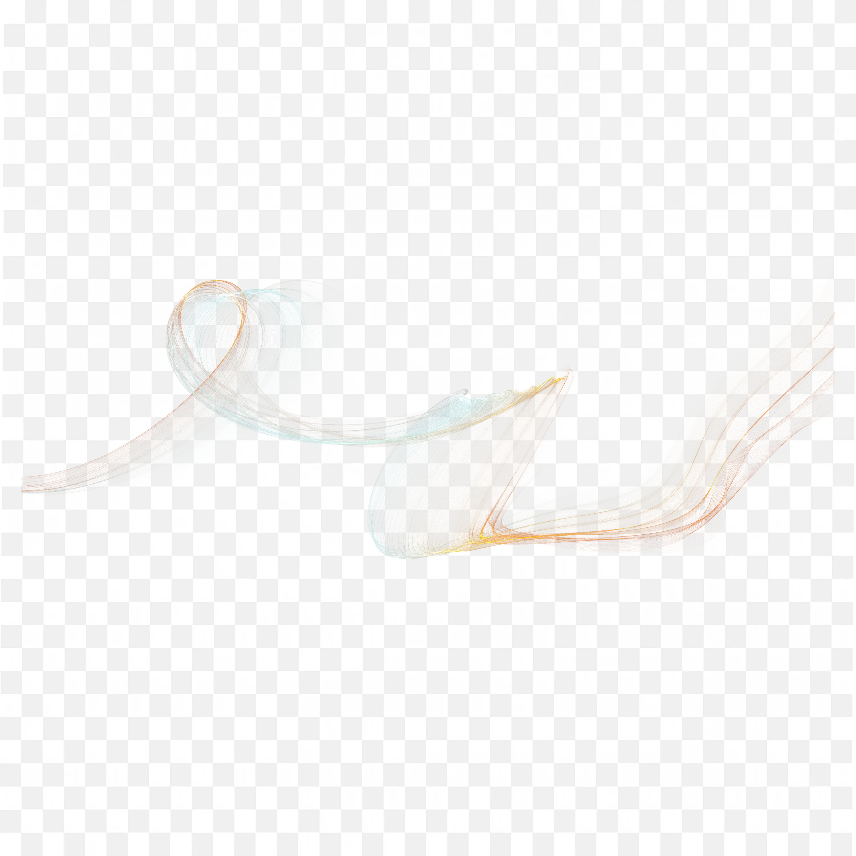 Colourful Abstract Light Ribbon with Curves Clip Art PNG