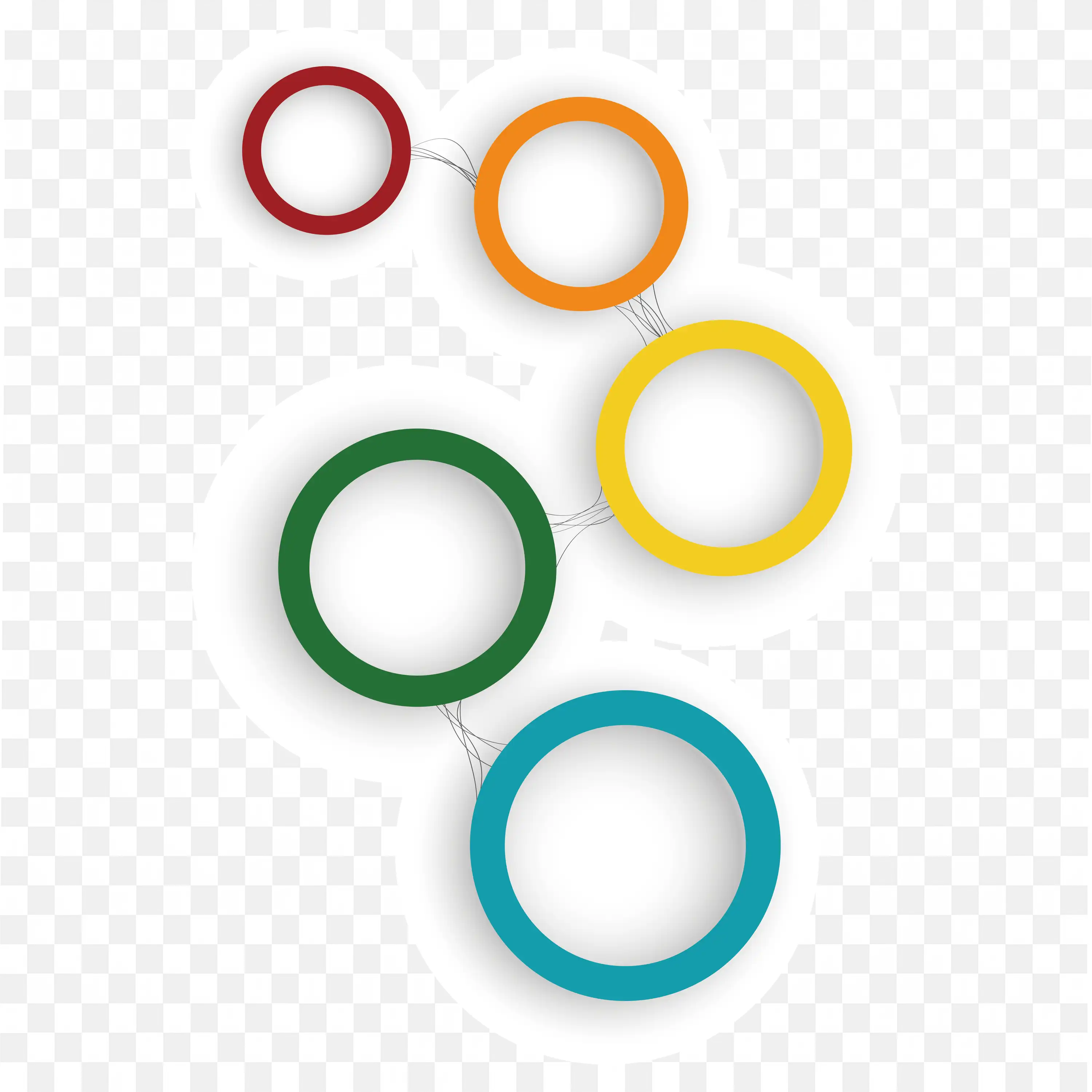 Colourful Circular Rings in a Playful Layout Free PNG