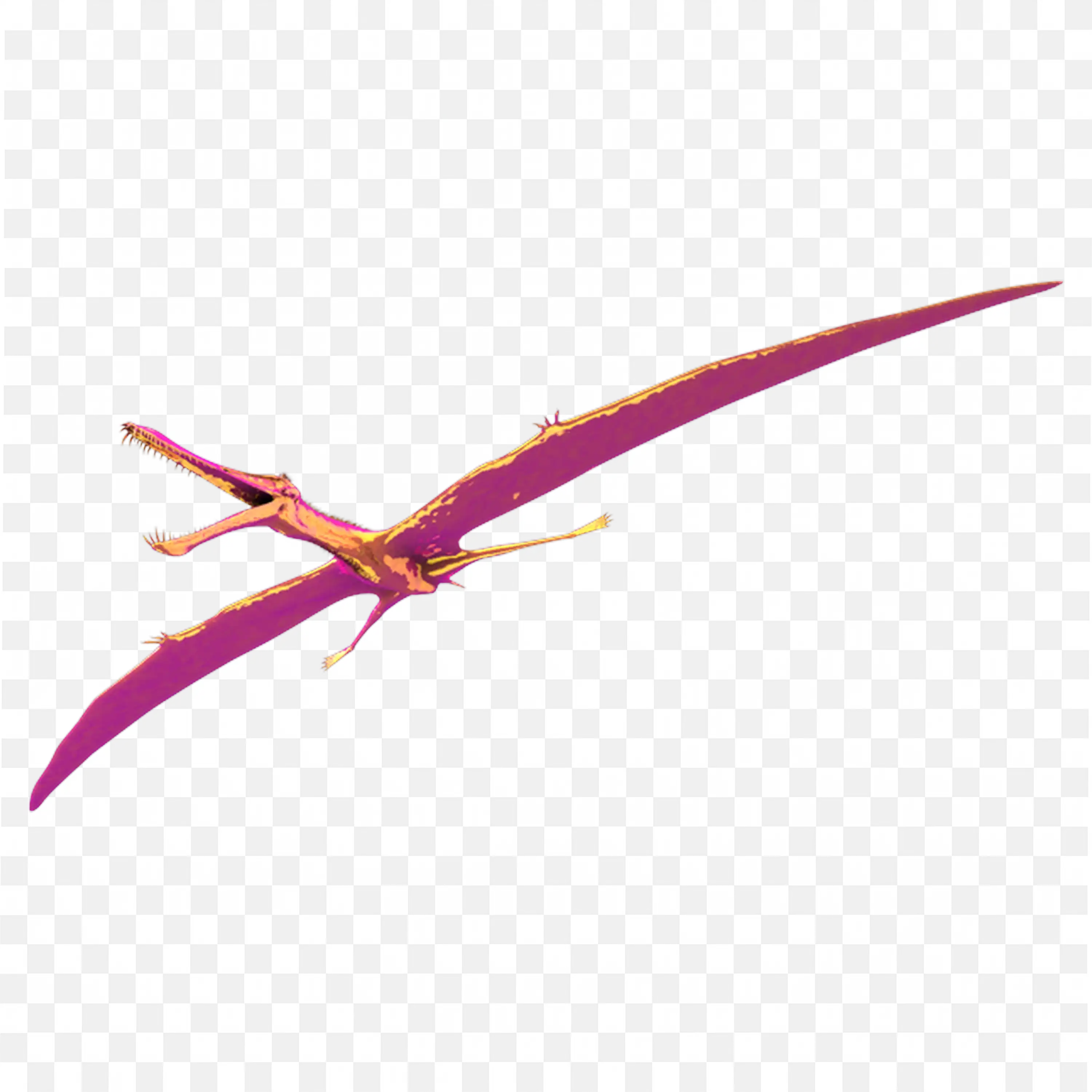 Colourful Illustration of a Pterosaur Flying in the Sky PNG