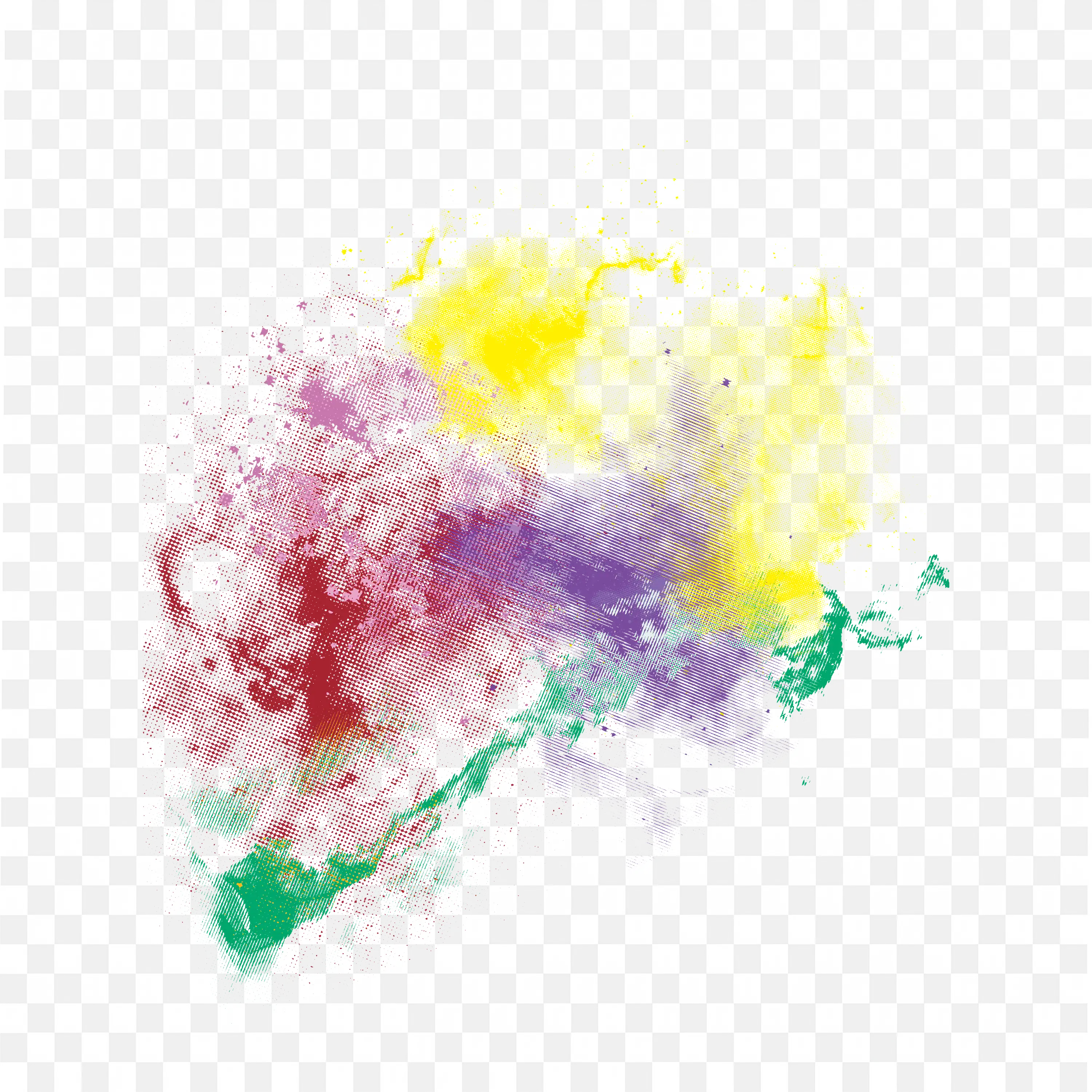 Colourful Powder Explosion Paint Splashes Clip Art PNG
